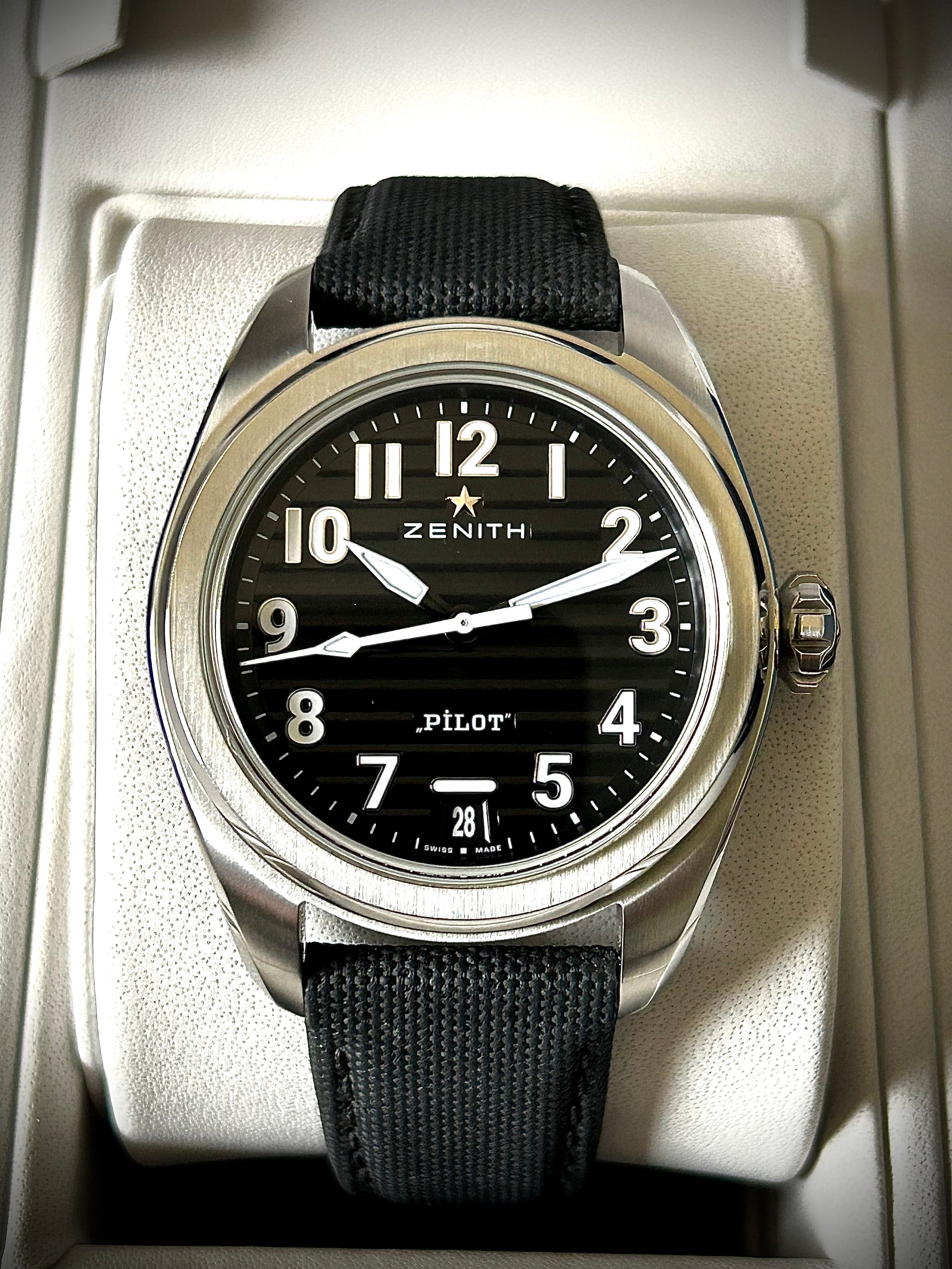 2023 ZENITH PILOT AUTOMATIC, 03.4000.3620/21.I001, FULL SET, INC GST