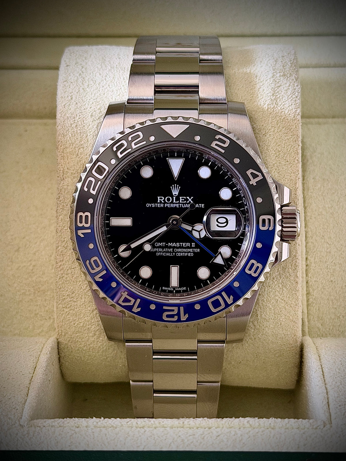 2013 ROLEX GMT-MASTER II “BATMAN”, 116710BLNR, BOX & PAPERS, EXCELLENT CONDITION, INC GST