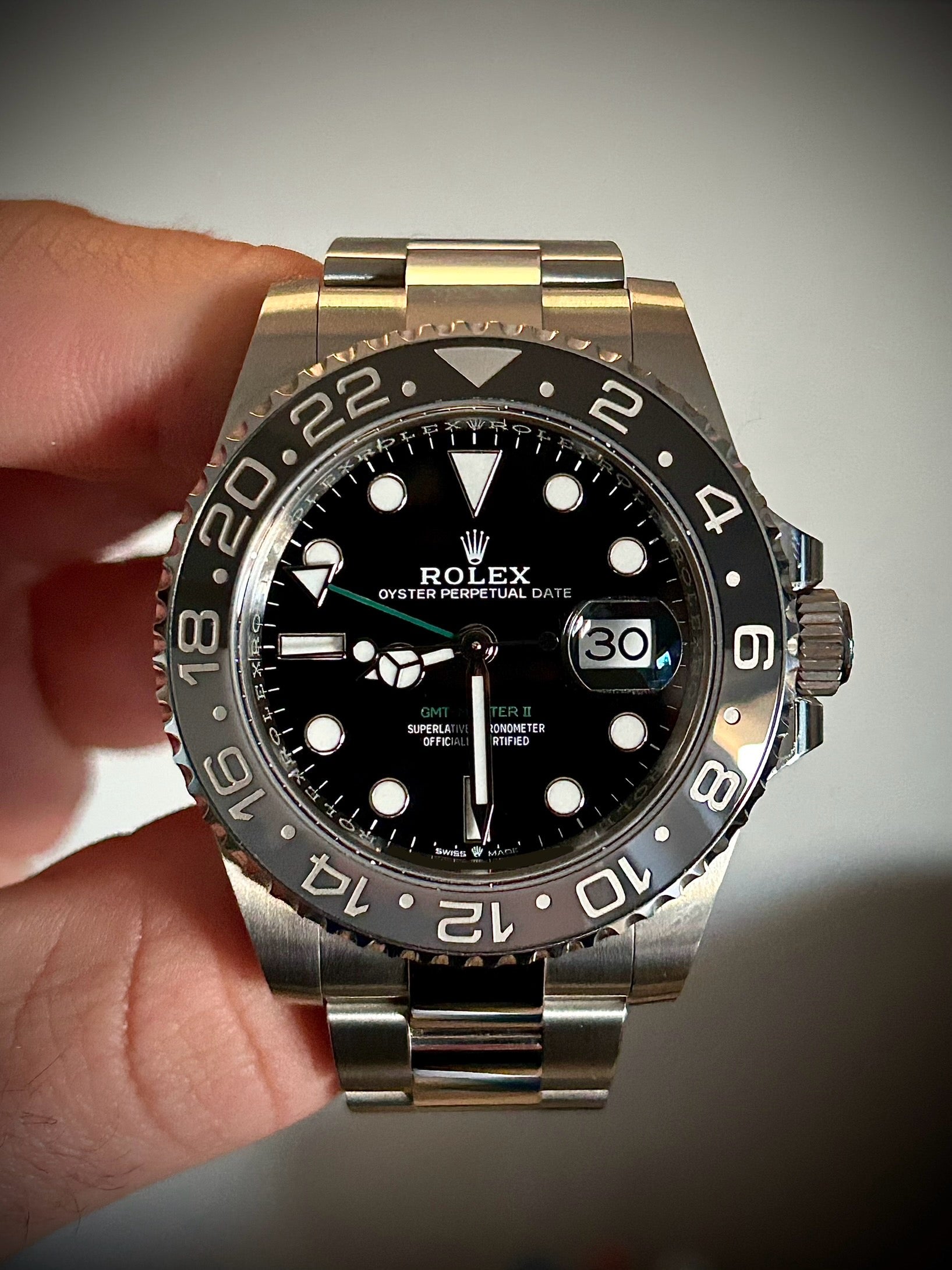 2025 ROLEX GMT MASTER II, BRUCE WAYNE, 126710GRNR, FULL SET, INC GST