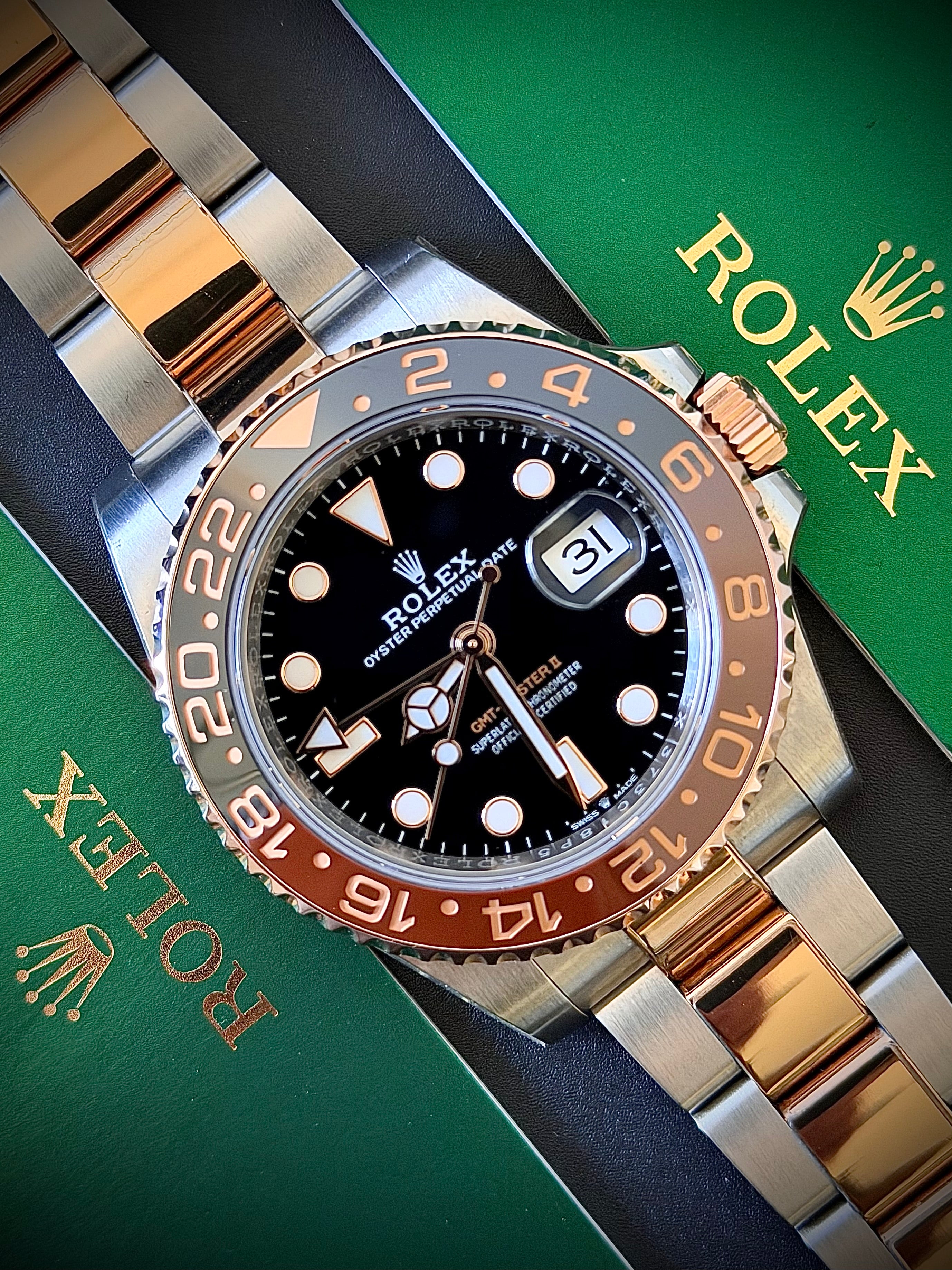2018 ROLEX GMT MASTER II, ROOTBEER, 126711CHNR, FULL SET, INC GST
