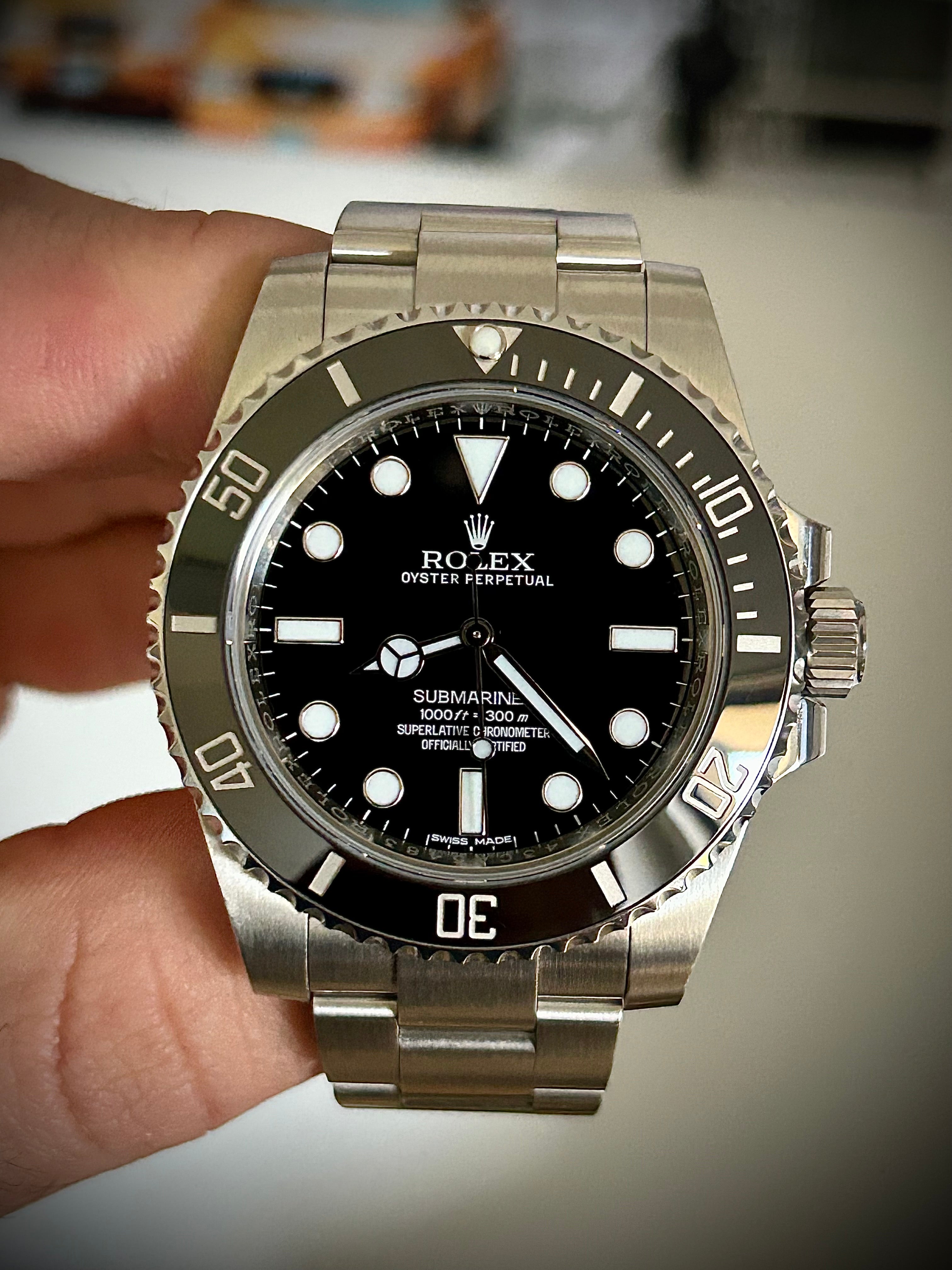 ROLEX SUBMARINER NO DATE, 114060, WATCH AND AUTHENTICITY CERTIFICATE, INC GST