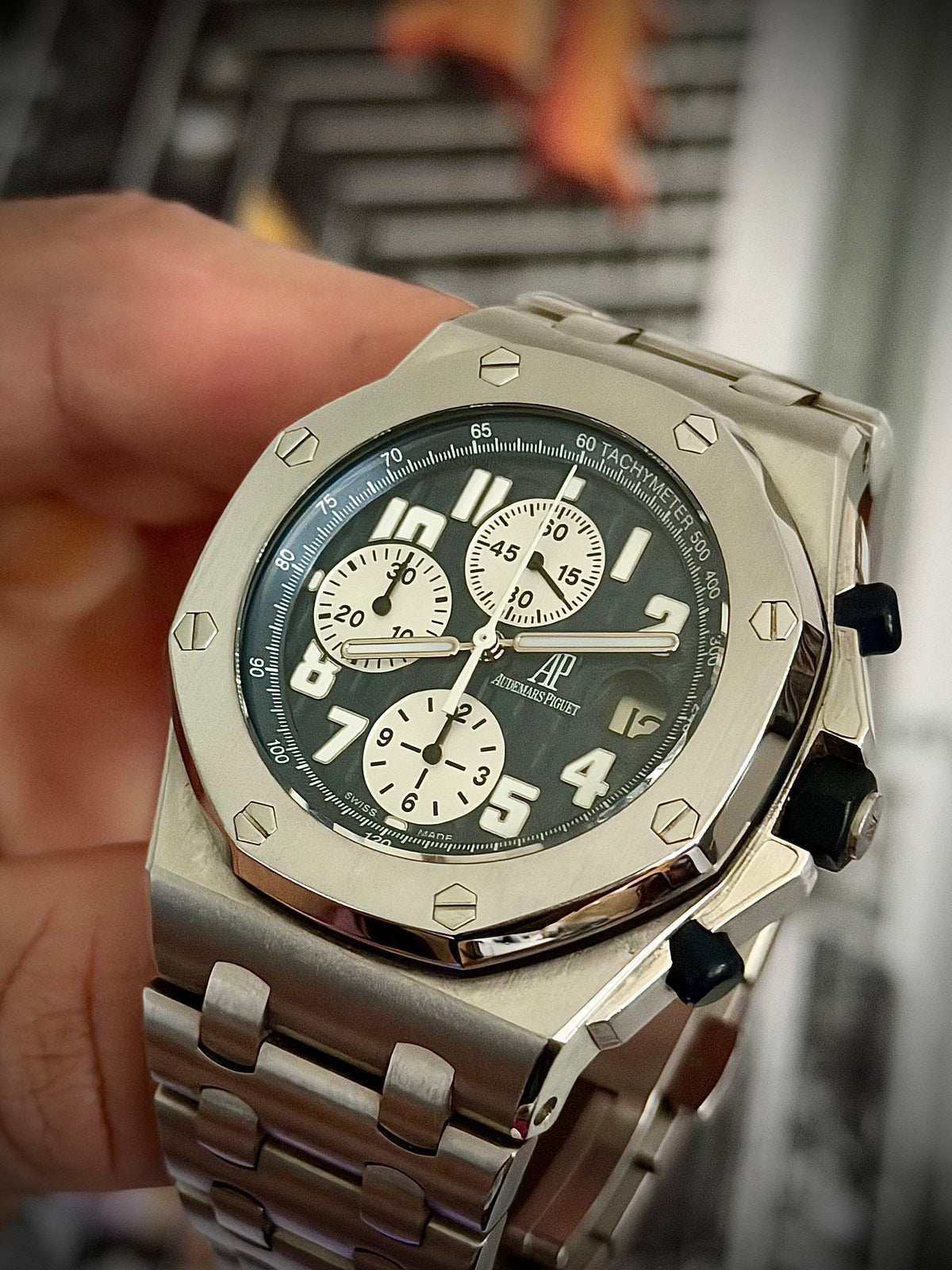 2010 AUDEMARS PIGUET ROYAL OAK OFFSHORE CHRONOGRAPH, 25721ST.OO.1000ST.09.A, BLUE DIAL, FULL SET, INC GST