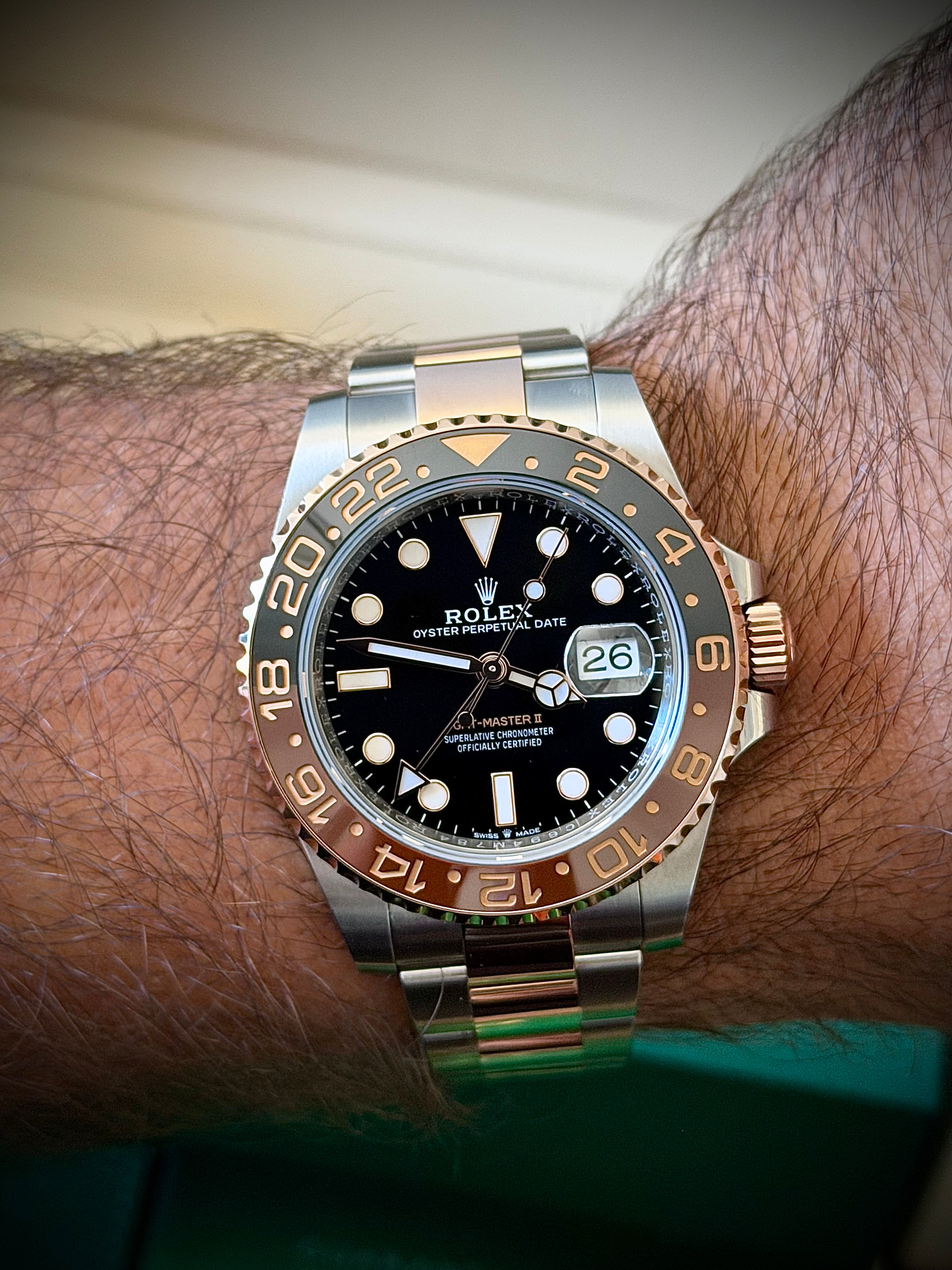 2018 ROLEX GMT MASTER II, ROOTBEER, 126711CHNR, FULL SET, INC GST