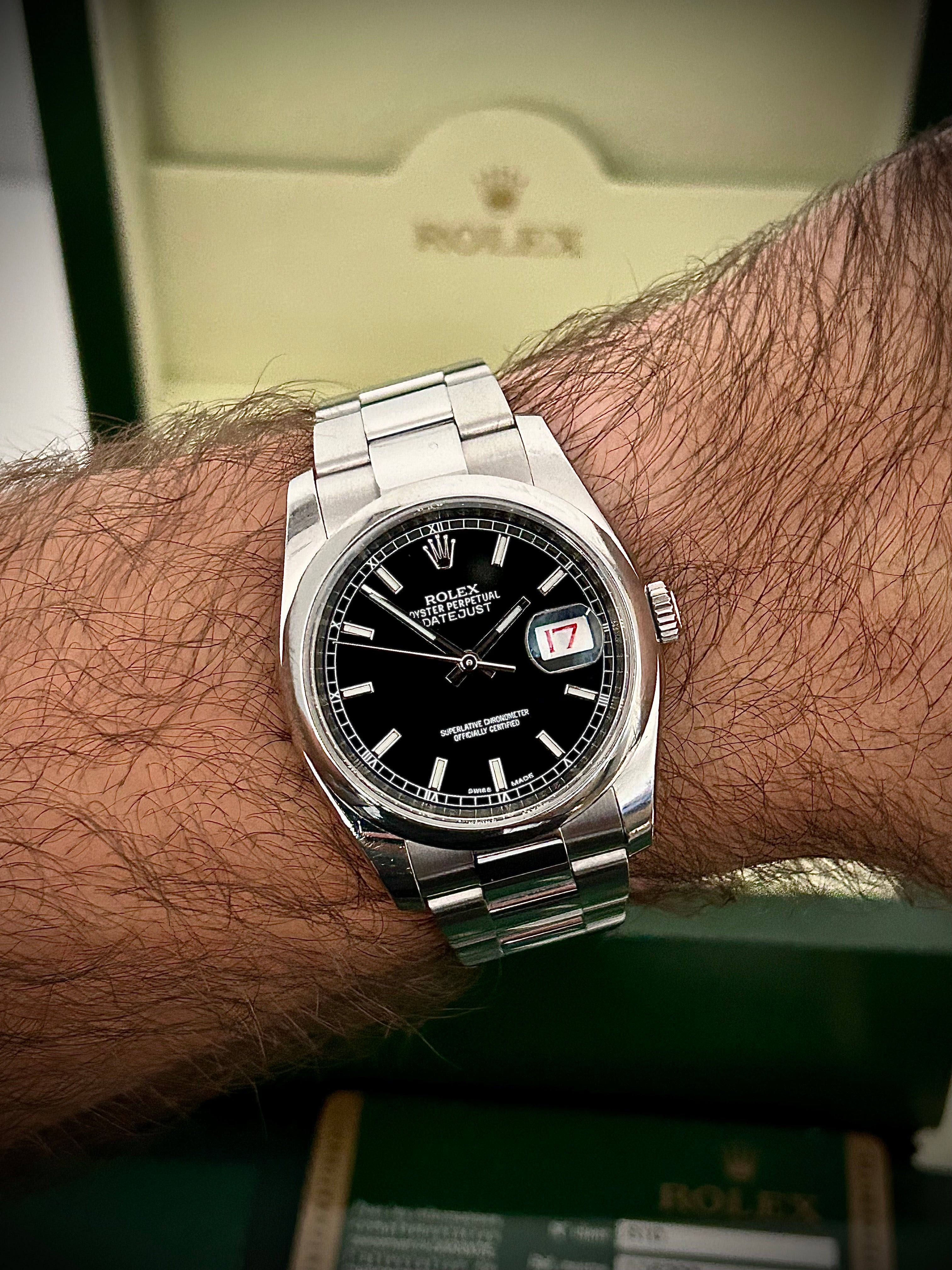 2012 ROLEX DATEJUST 36, 116200, ROULETTE DIAL, FULL SET, INC GST