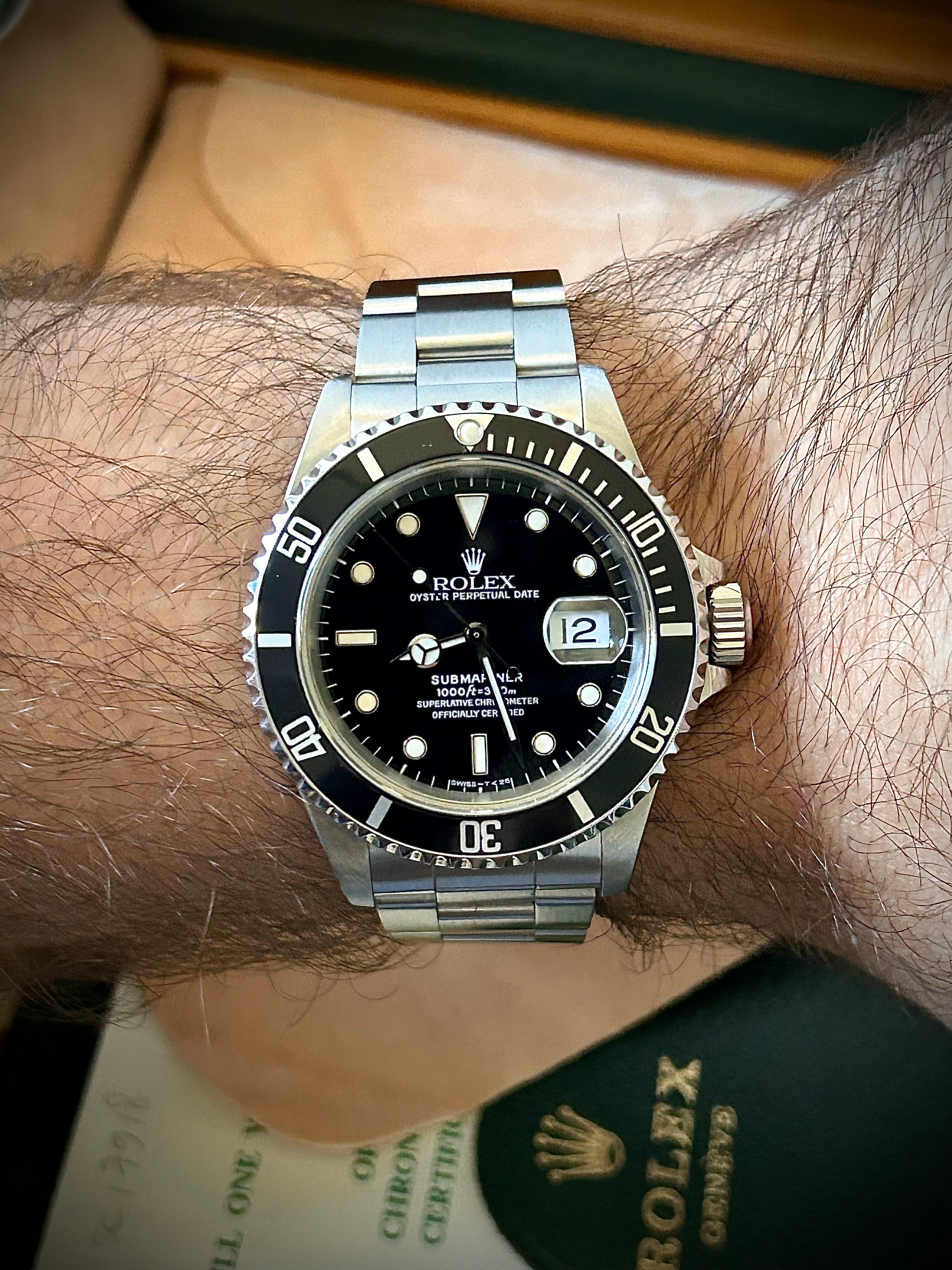 1993 ROLEX SUBMARINER DATE, 16610, BOX AND PAPERS, INC GST