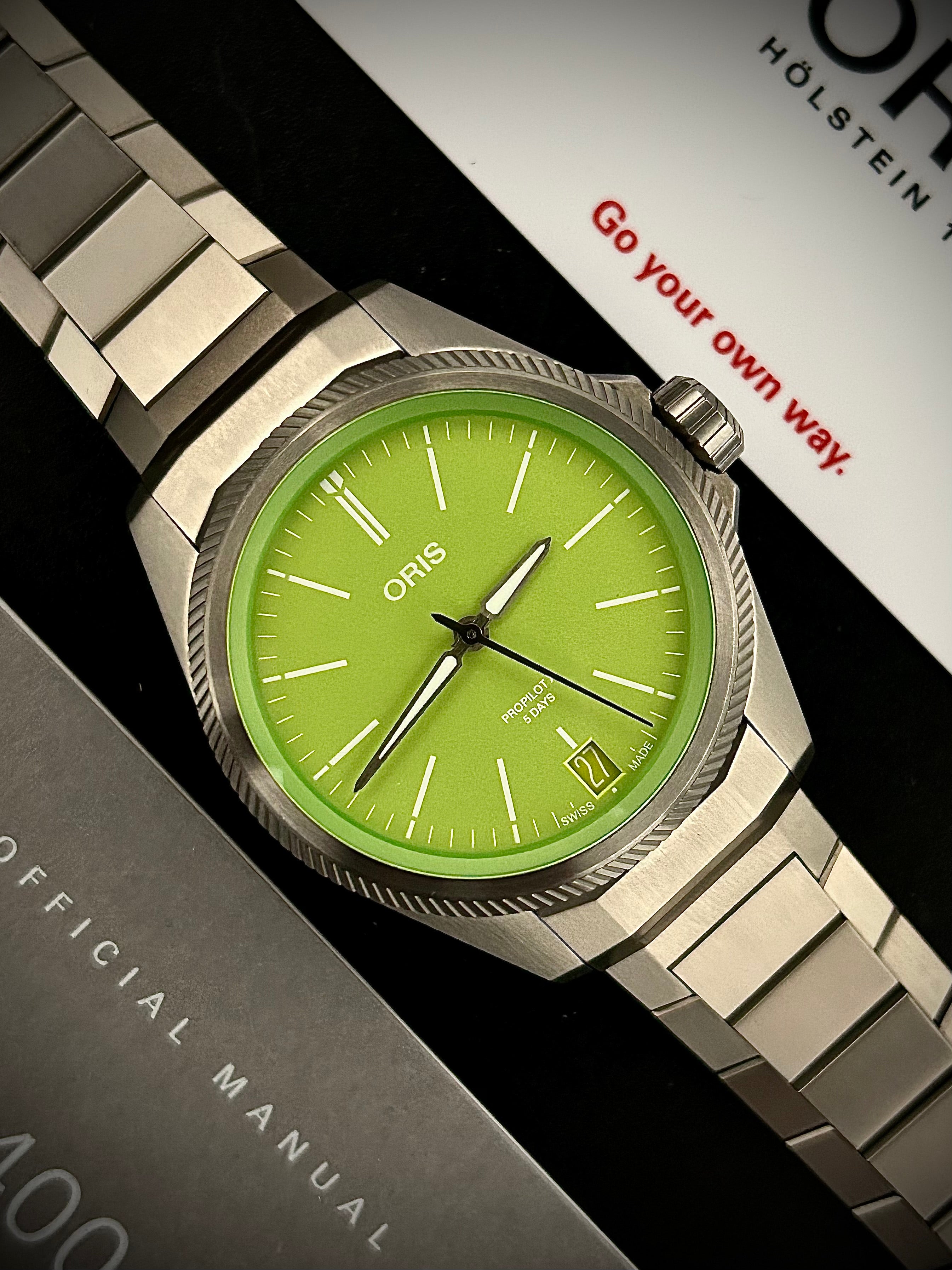 2023 ORIS PRO PILOT X “KERMIT”, FULL SET, INC GST