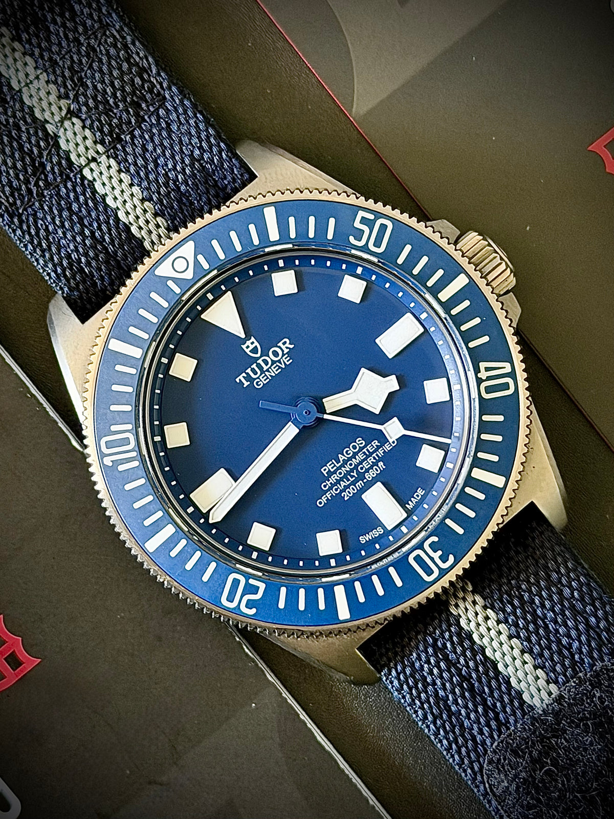 2023 TUDOR PELAGOS FXD “MARINE NATIONALE”, 25707B/23, BLUE DIAL, TITANIUM, FULL SET, INC GST