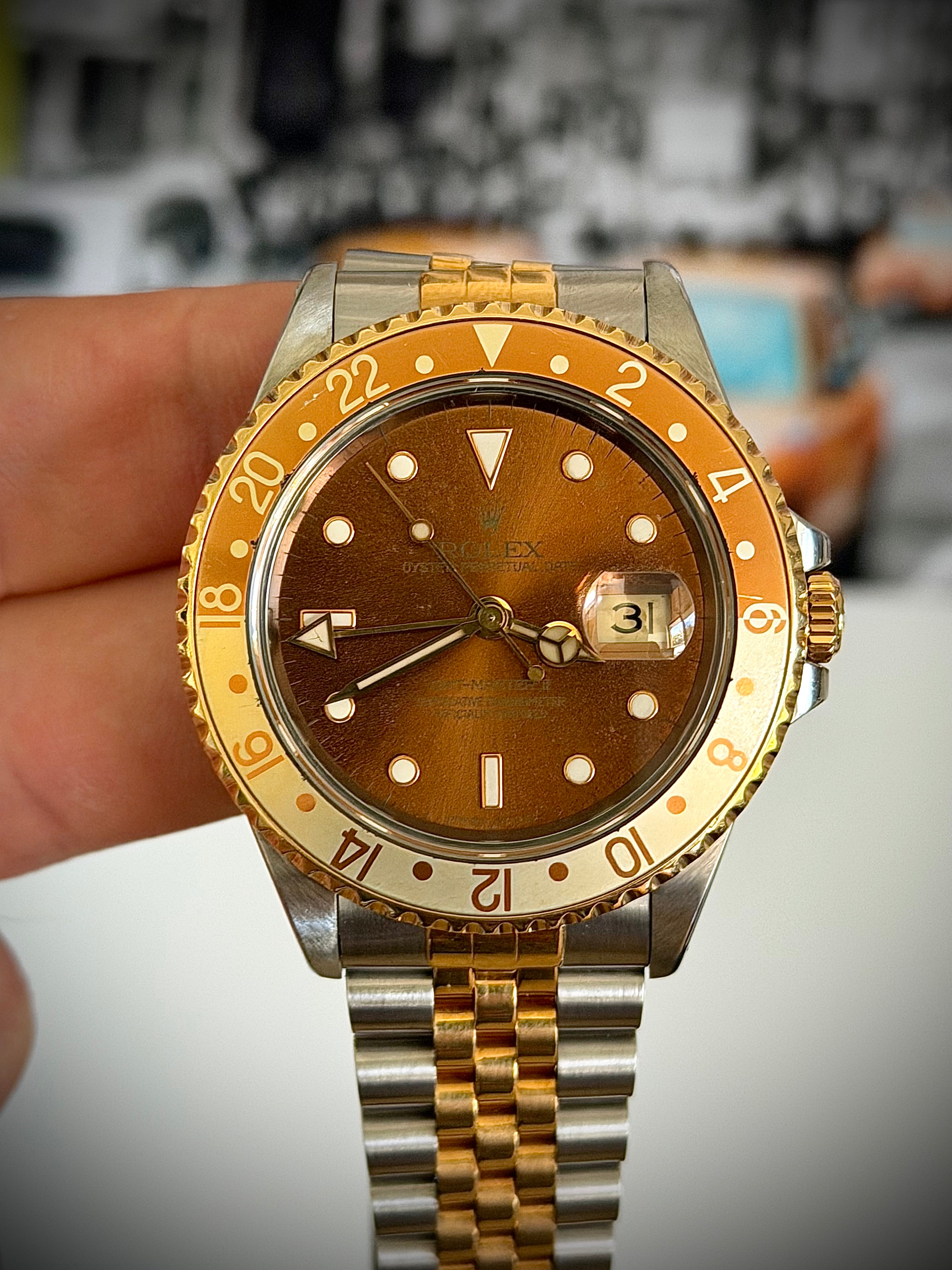 1989 ROLEX GMT-MASTER II, ROOT BEER, 16713, WATCH ONLY, INC GST