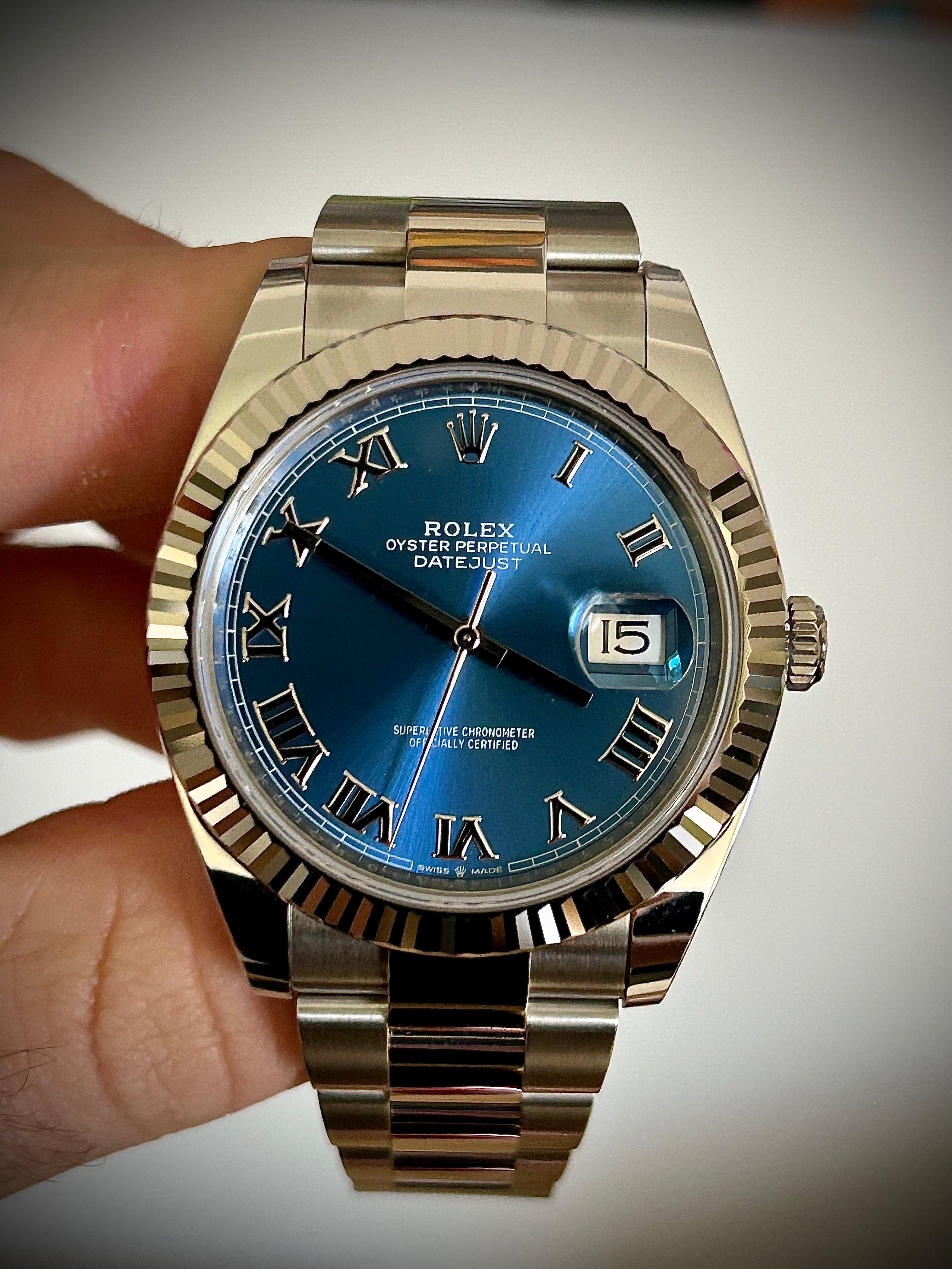 2022 ROLEX DATEJUST 41, AZZURO DIAL, 126334, FULL SET, INC GST