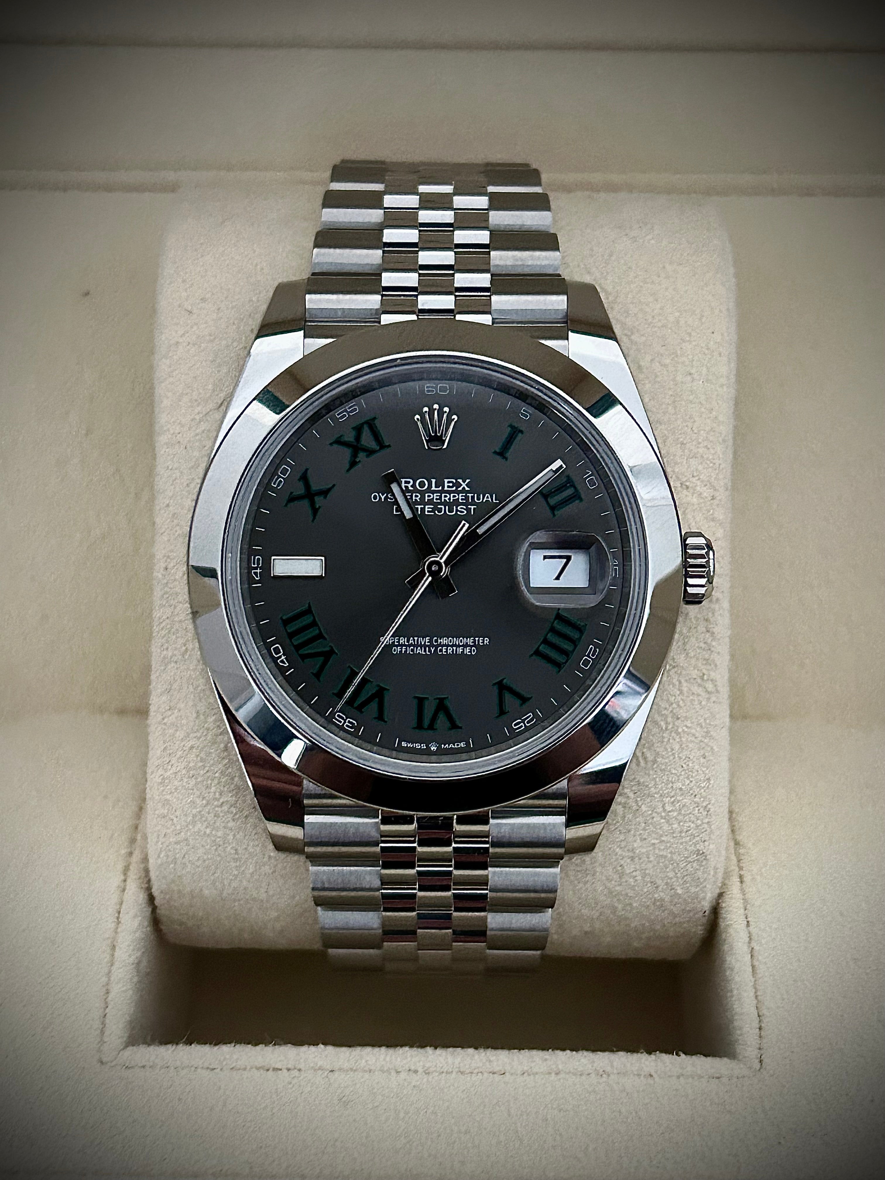 2021 ROLEX DATEJUST 41, WIMBLEDON DIAL, 126300, FULL SET, INC GST