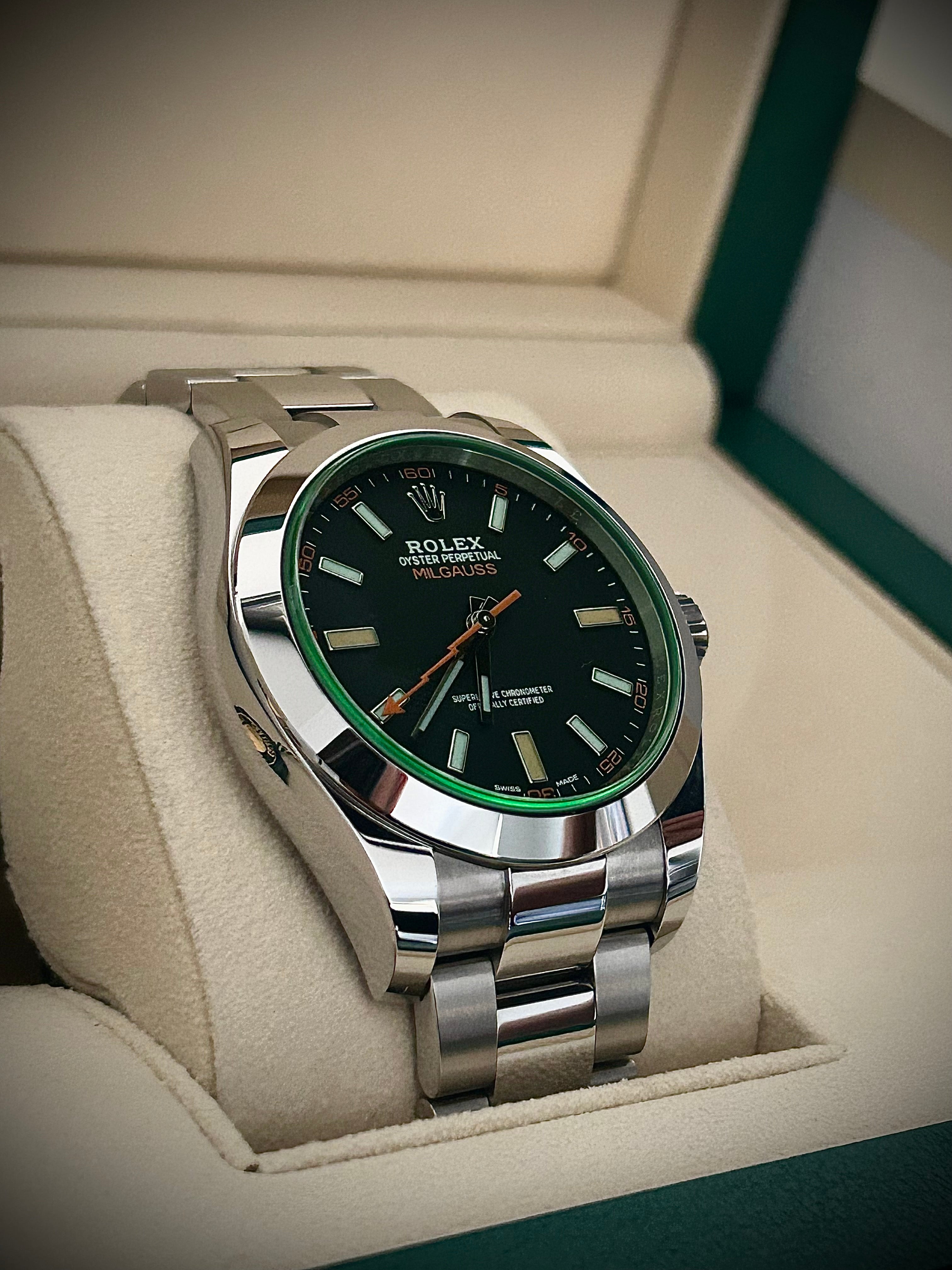 2021 ROLEX MILGAUSS, MINT, 116400GV, FULL SET