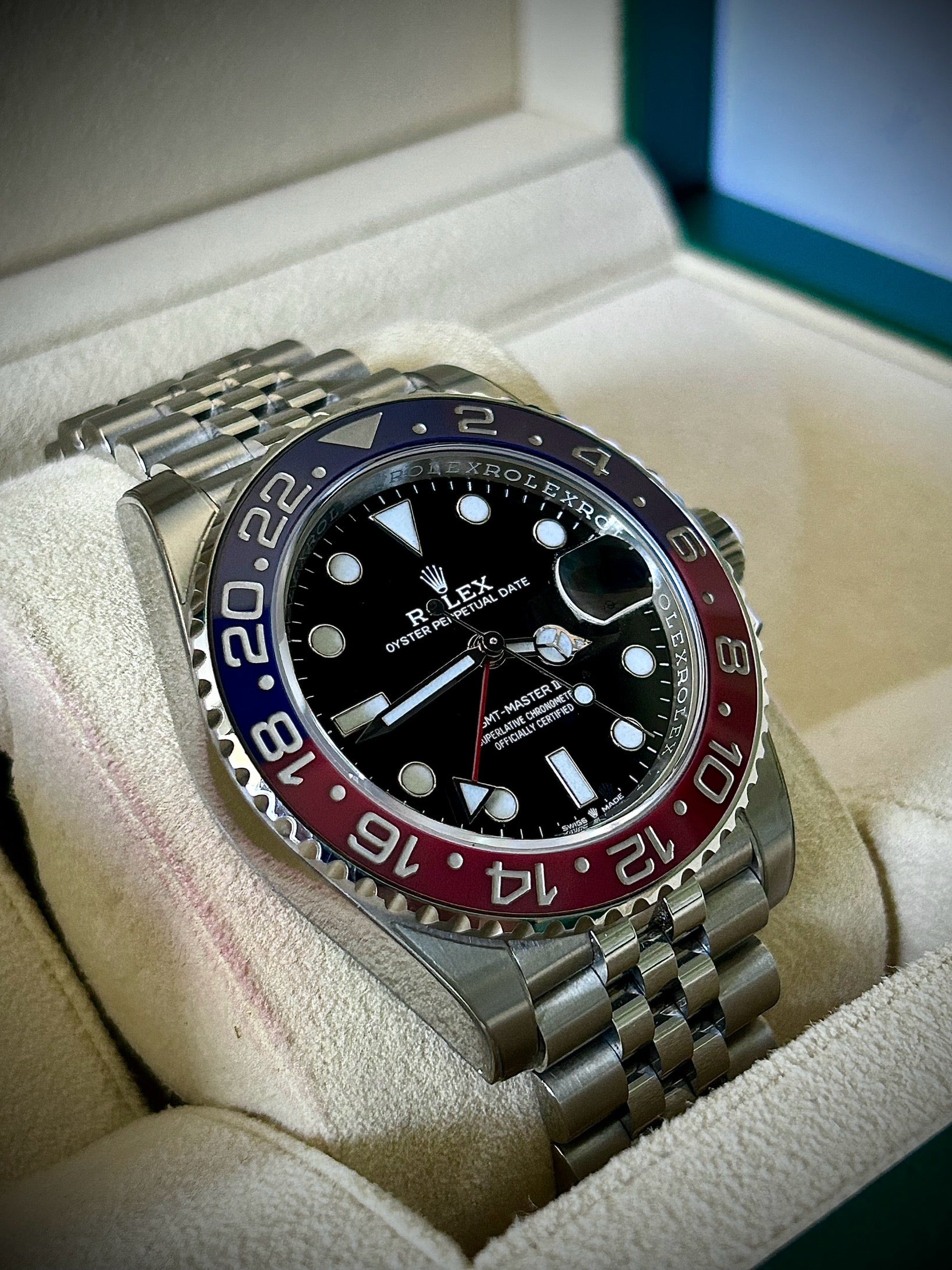 2022 ROLEX GMT MASTER II, PEPSI, 126710BLRO, FULL SET, INC GST