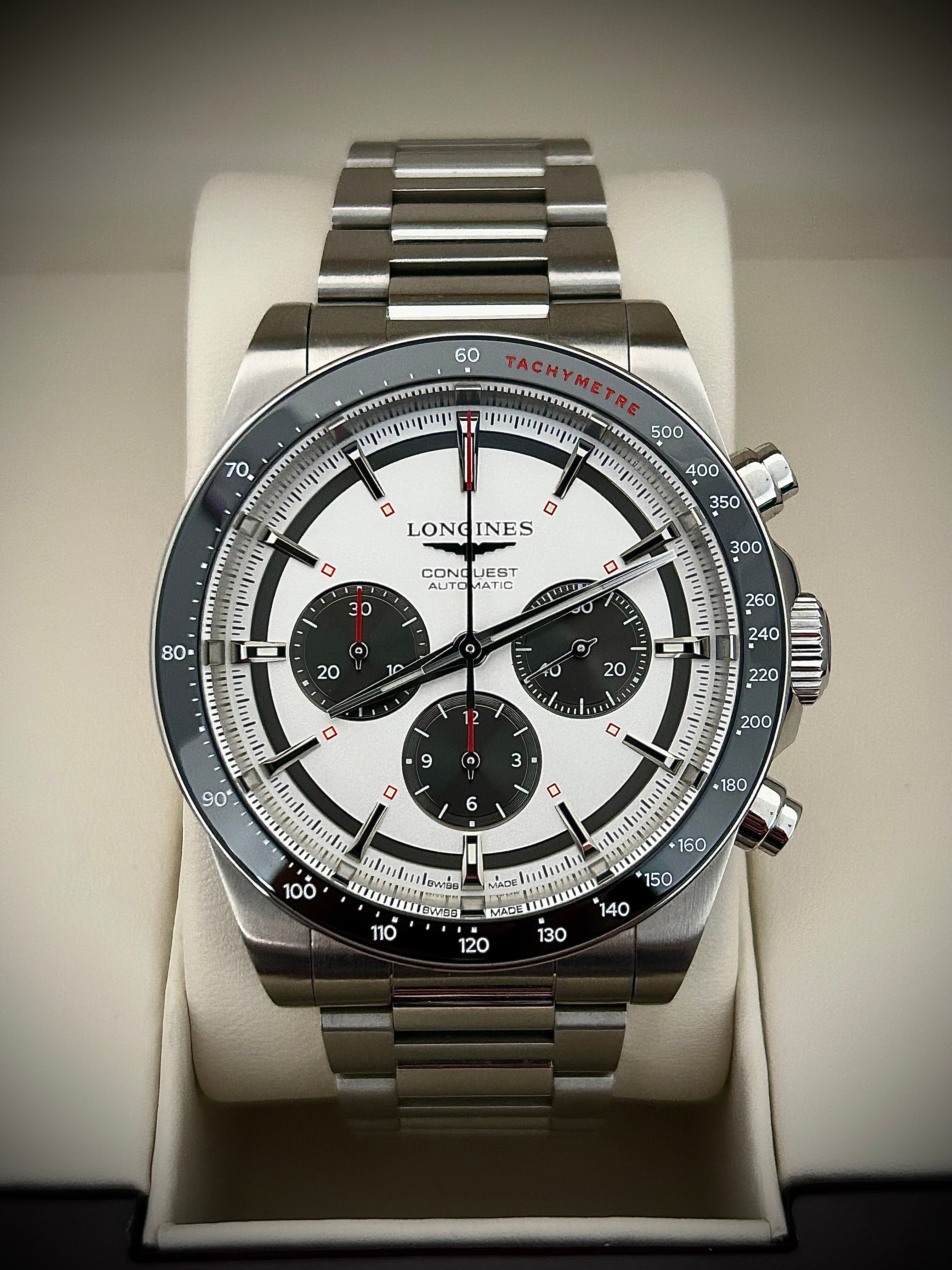 2023 LONGINES CONQUEST CHRONOGRAPH, FULL SET, INC GST