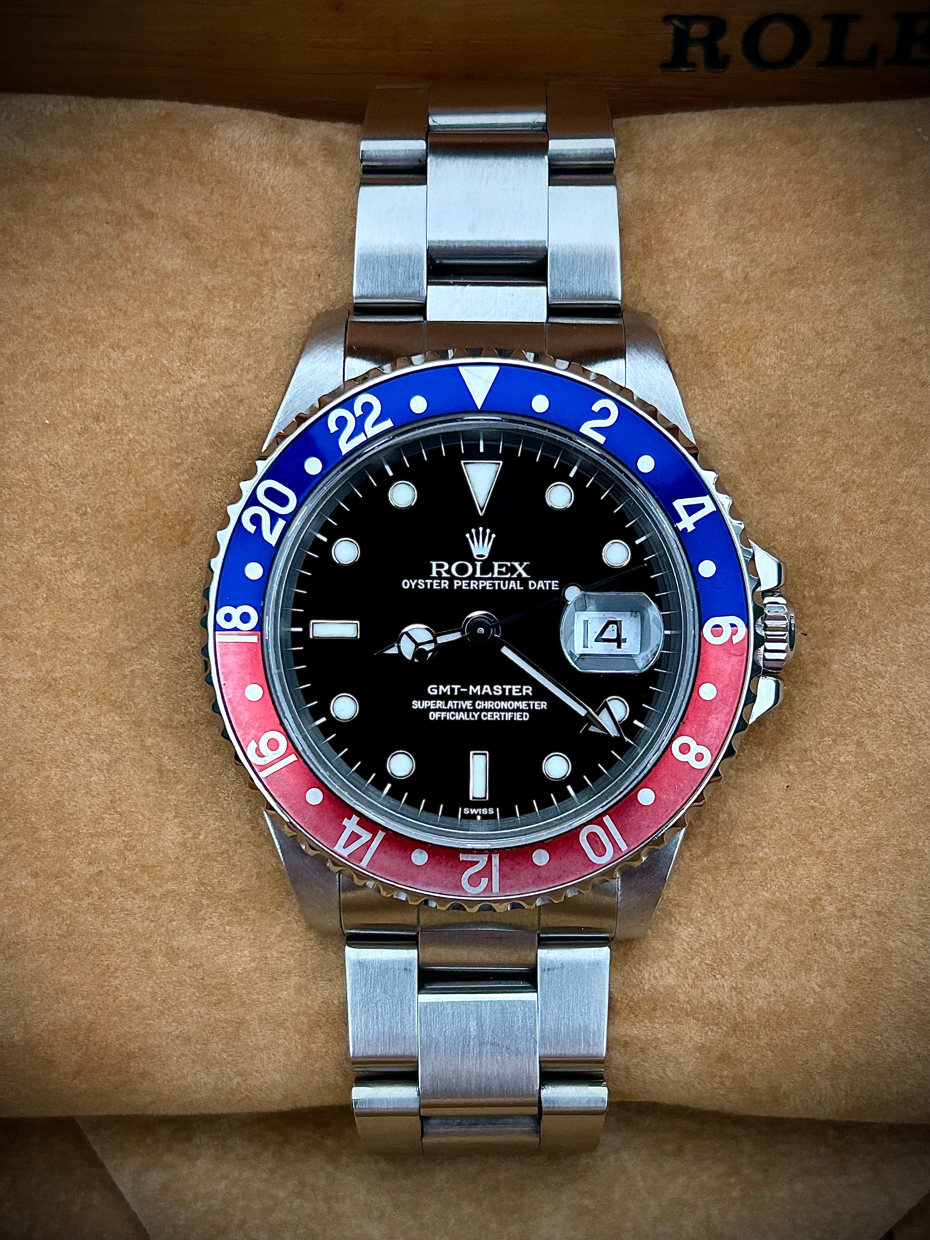 2000 ROLEX GMT MASTER II, PEPSI, 16700, FULL SET, INC GST