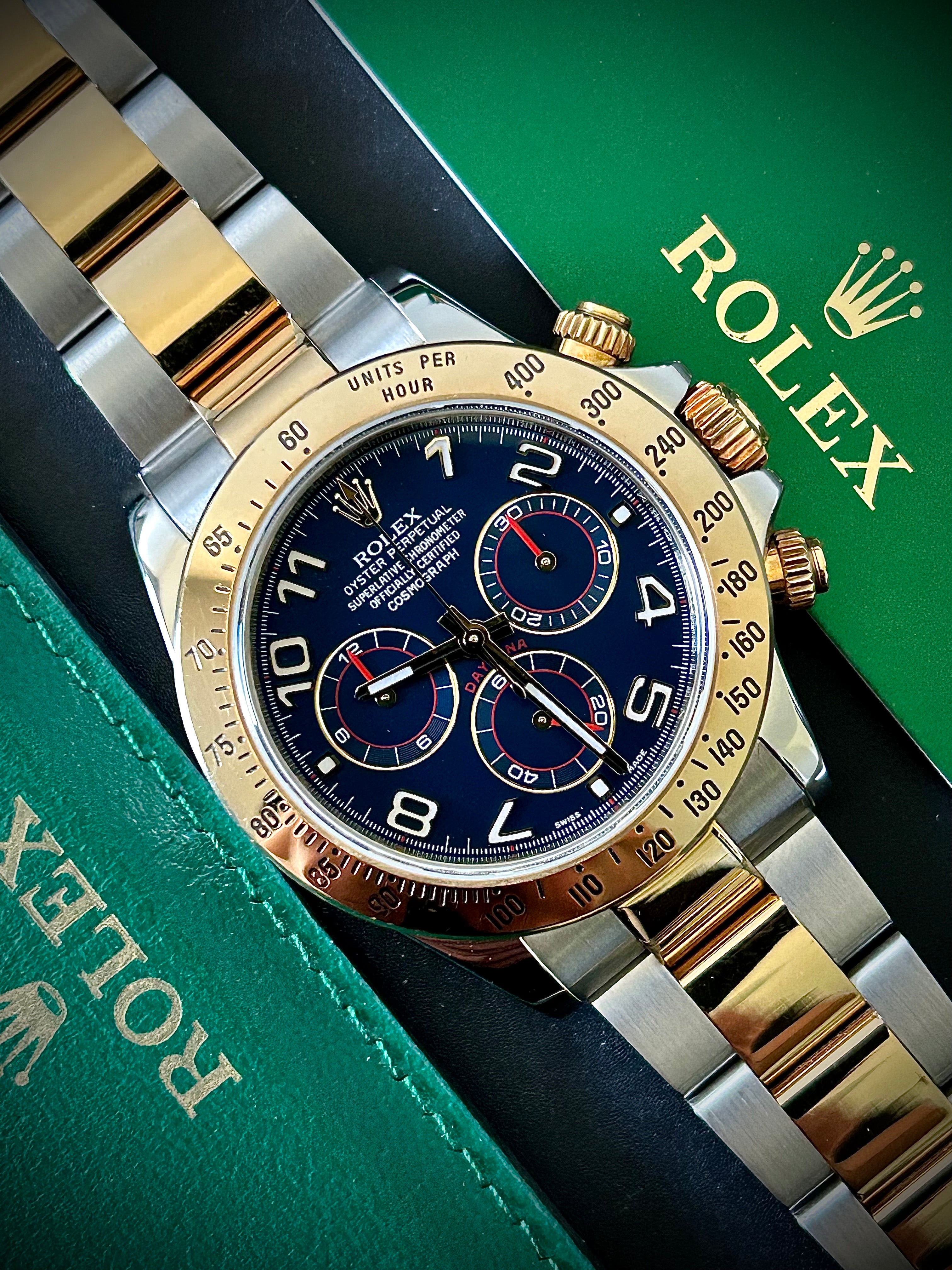 2017 ROLEX COSMOGRAPH DAYTONA, BLUE MASERATI DIAL 116523, FULL SET, INC GST