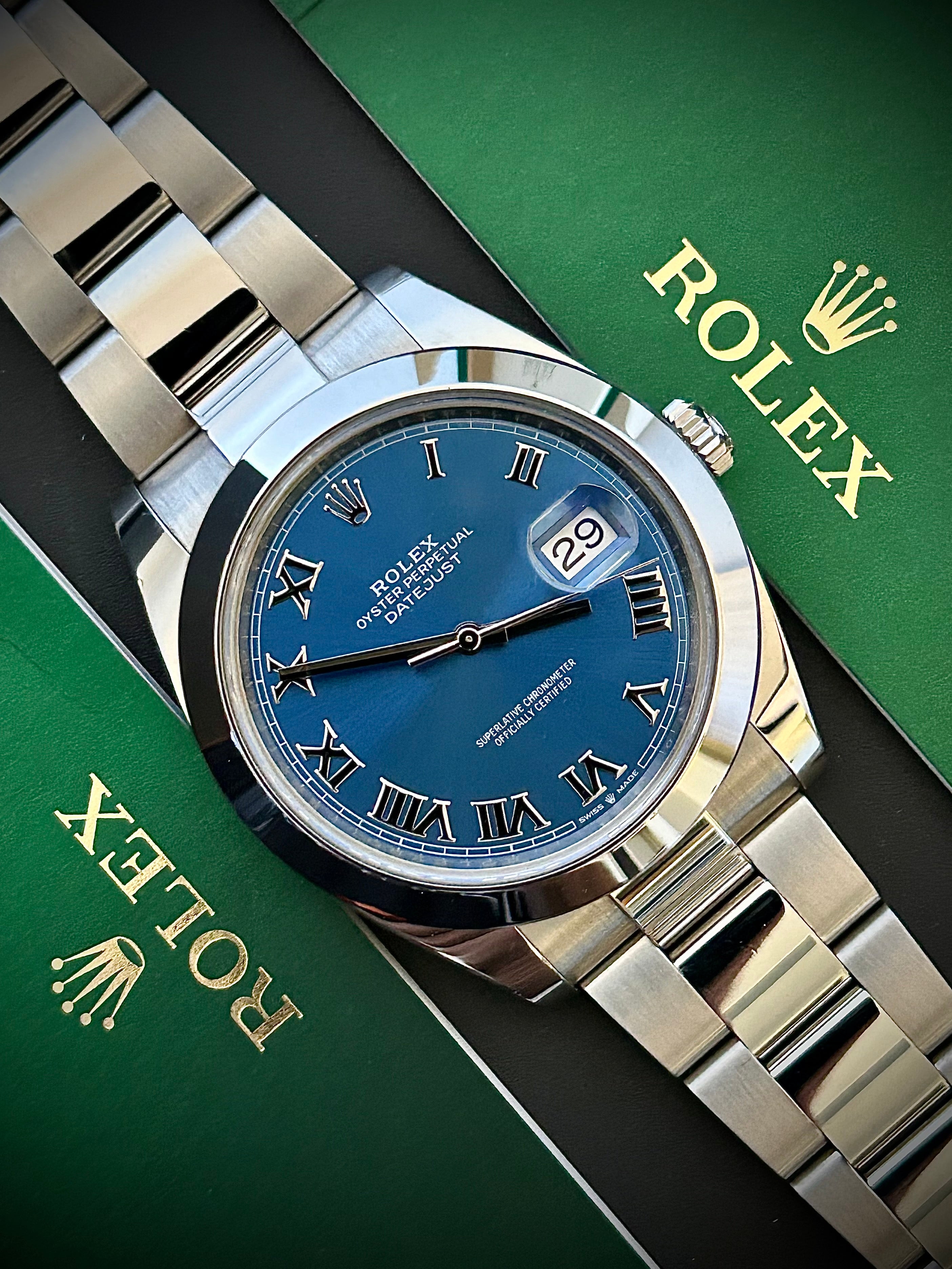 2021 ROLEX DATEJUST 41, 126300, AZZURO, FULL SET, INC GST