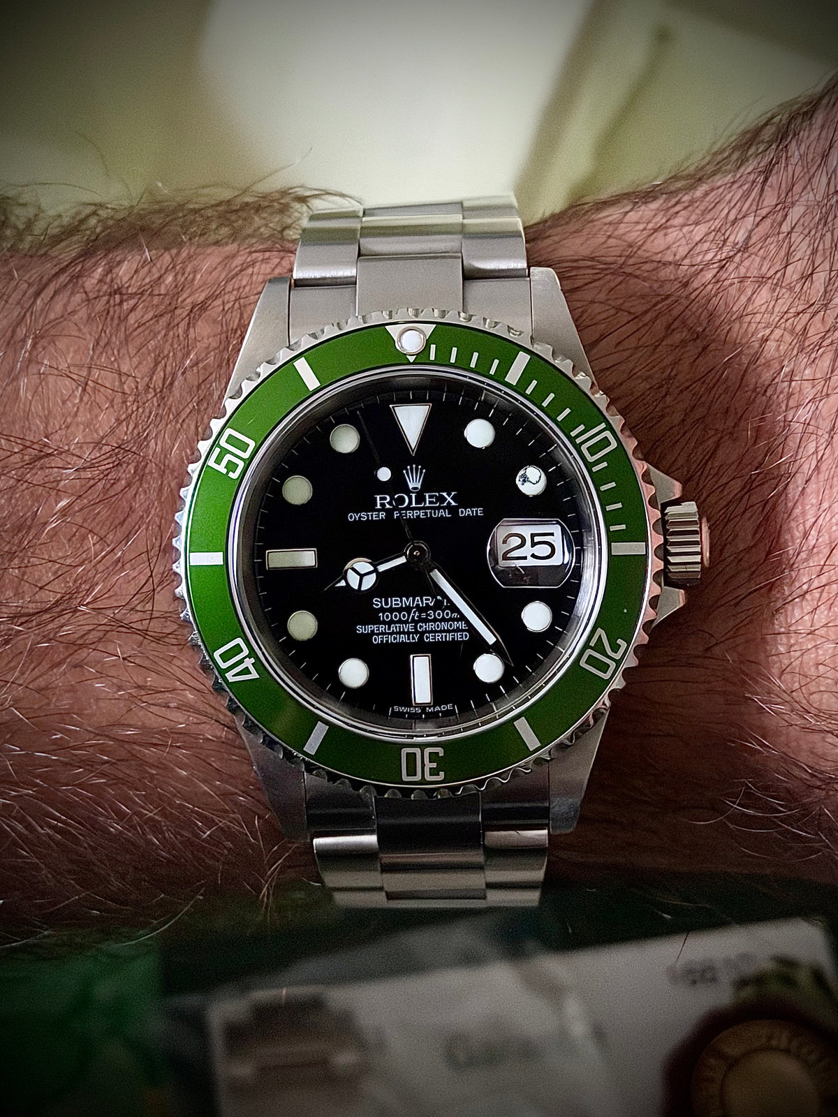 2006 ROLEX SUBMARINER DATE “KERMIT”, 16610LV, FULL SET, EXCELLENT CONDITION, INC GST