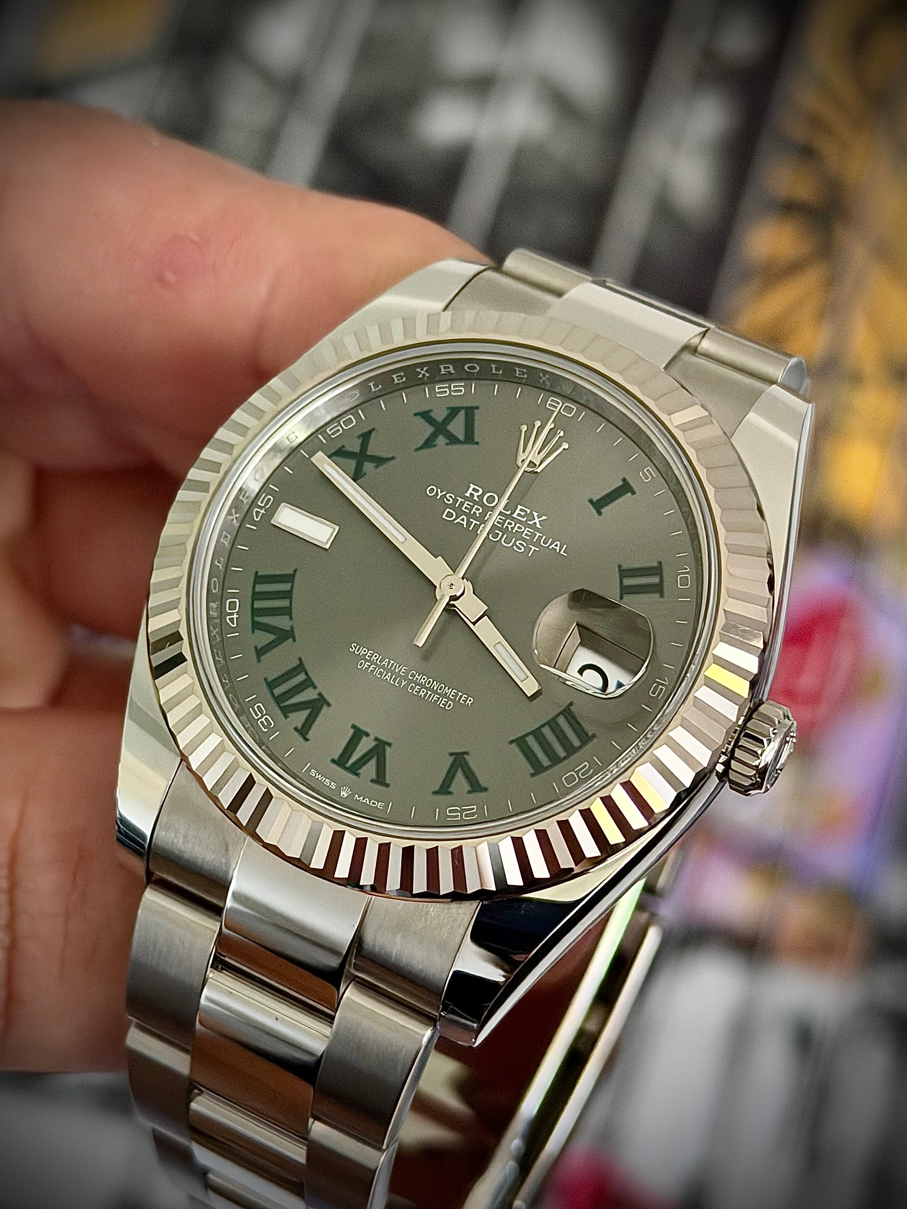 2024 ROLEX DATEJUST 41 “WIMBLEDON”, 126334, FLUTED BEZEL, OYSTER BRACELET, FULL SET, INC GST