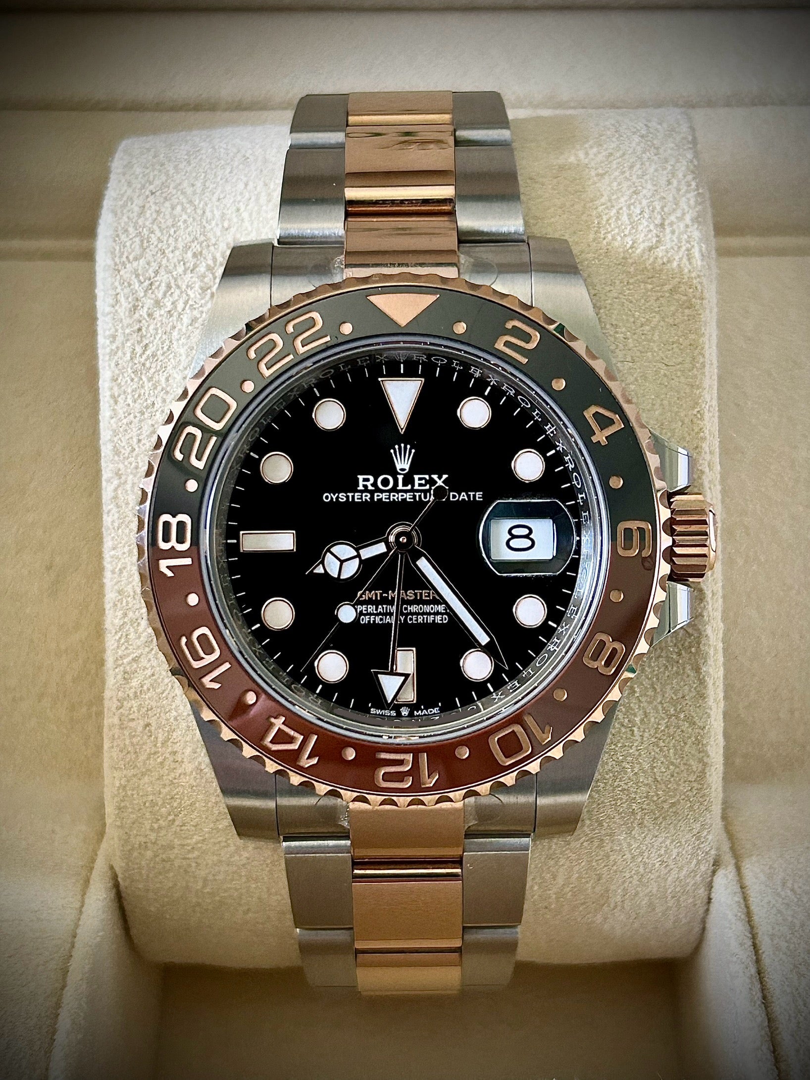 2022 ROLEX GMT MASTER II, ROOTBEER, 126711CHNR, FULL SET, INC GST
