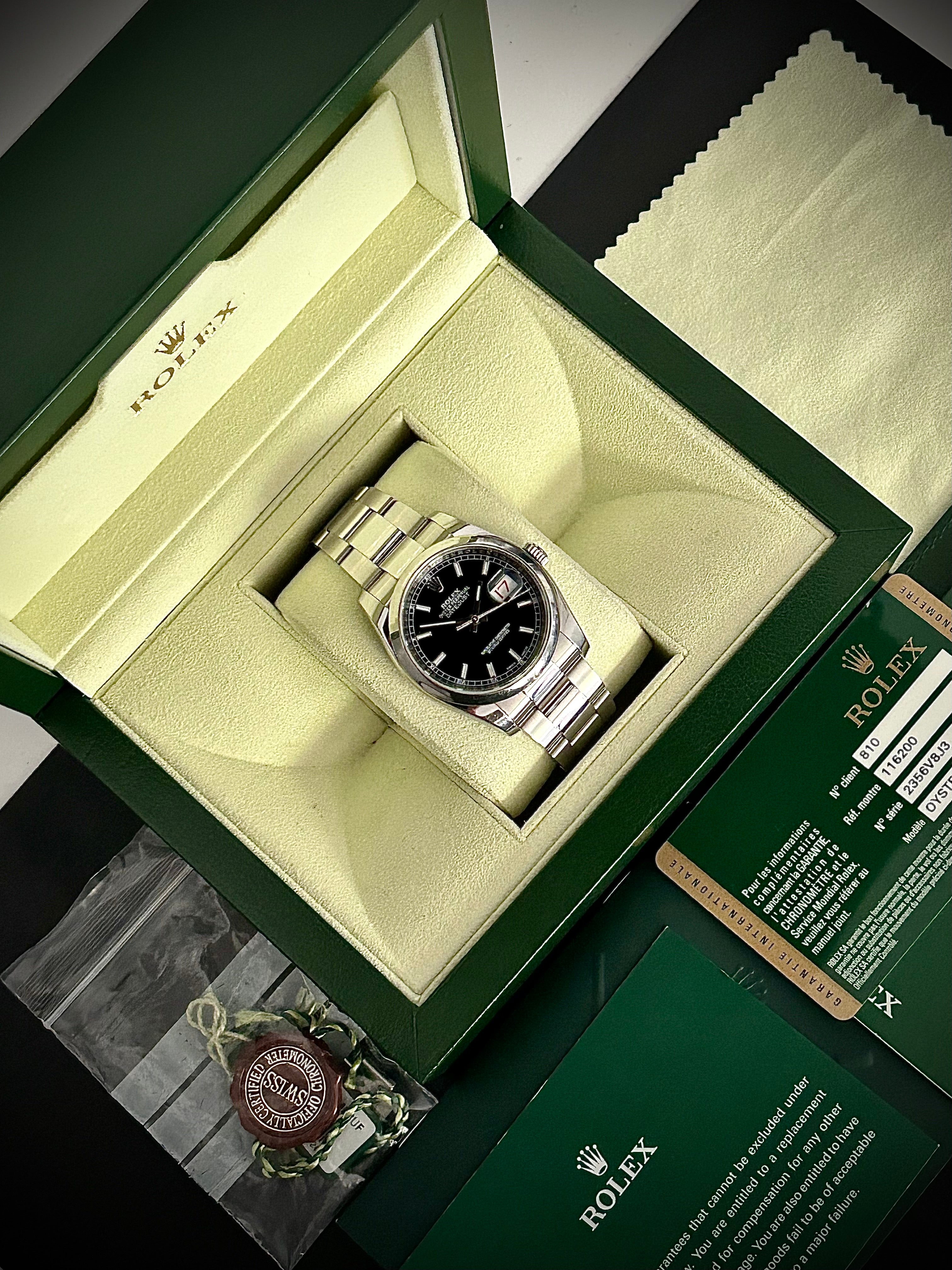 2012 ROLEX DATEJUST 36, 116200, ROULETTE DIAL, FULL SET, INC GST