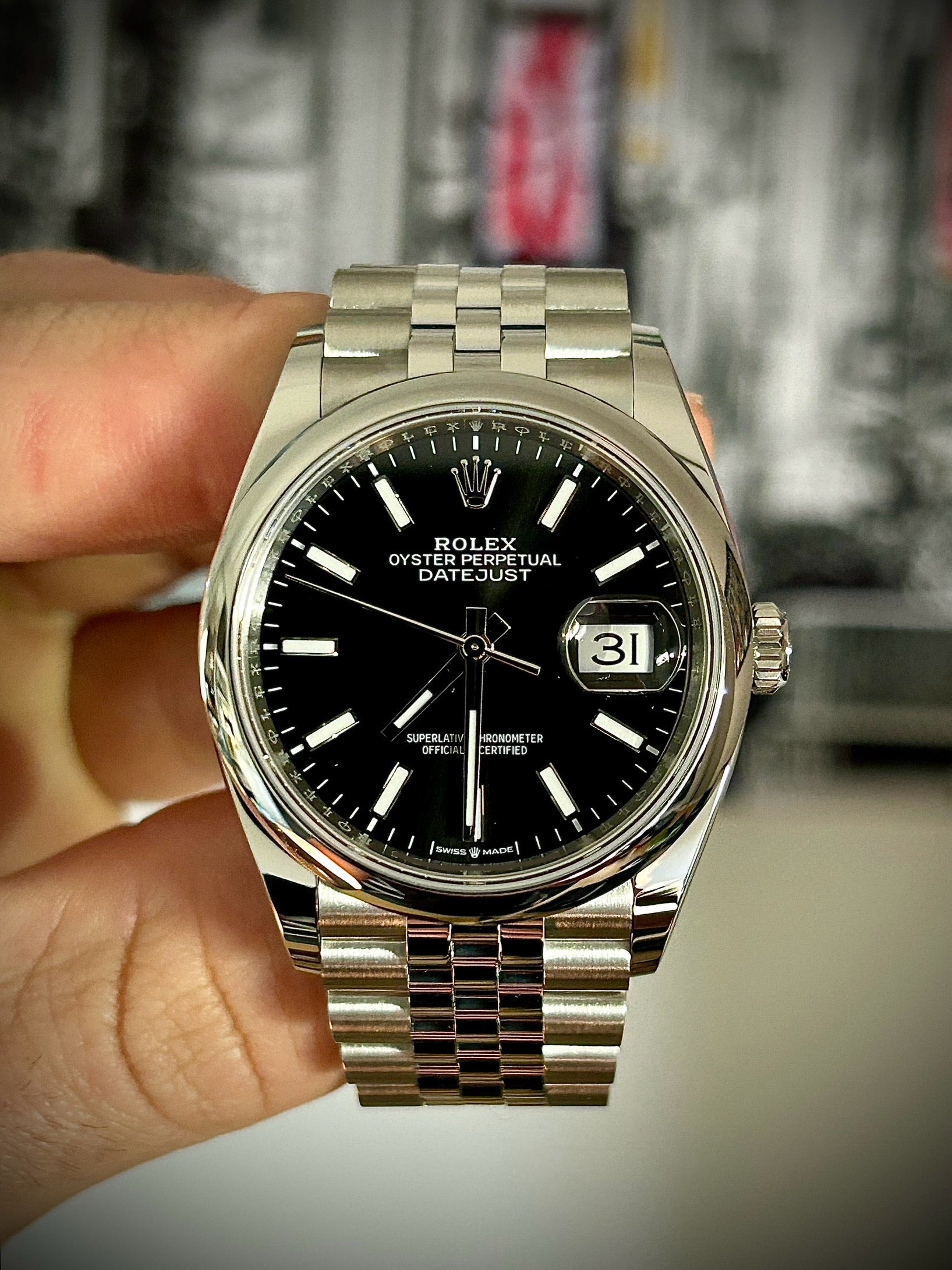 2024 ROLEX DATEJUST 36, SMOOTH, JUBILEE, 126200, FULL SET, INC GST