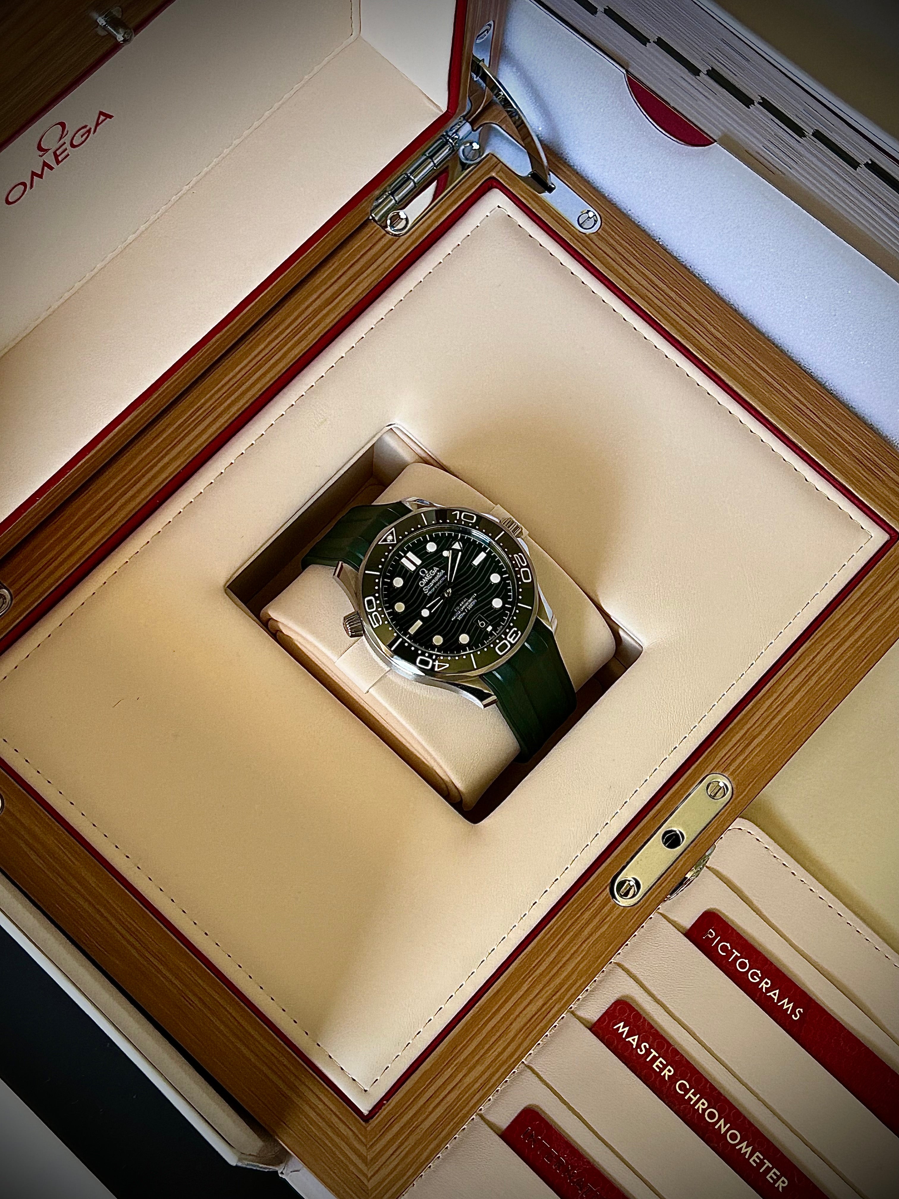 2025 OMEGA SEAMASTER 300, GREEN DIAL, FULL SET, INC GST