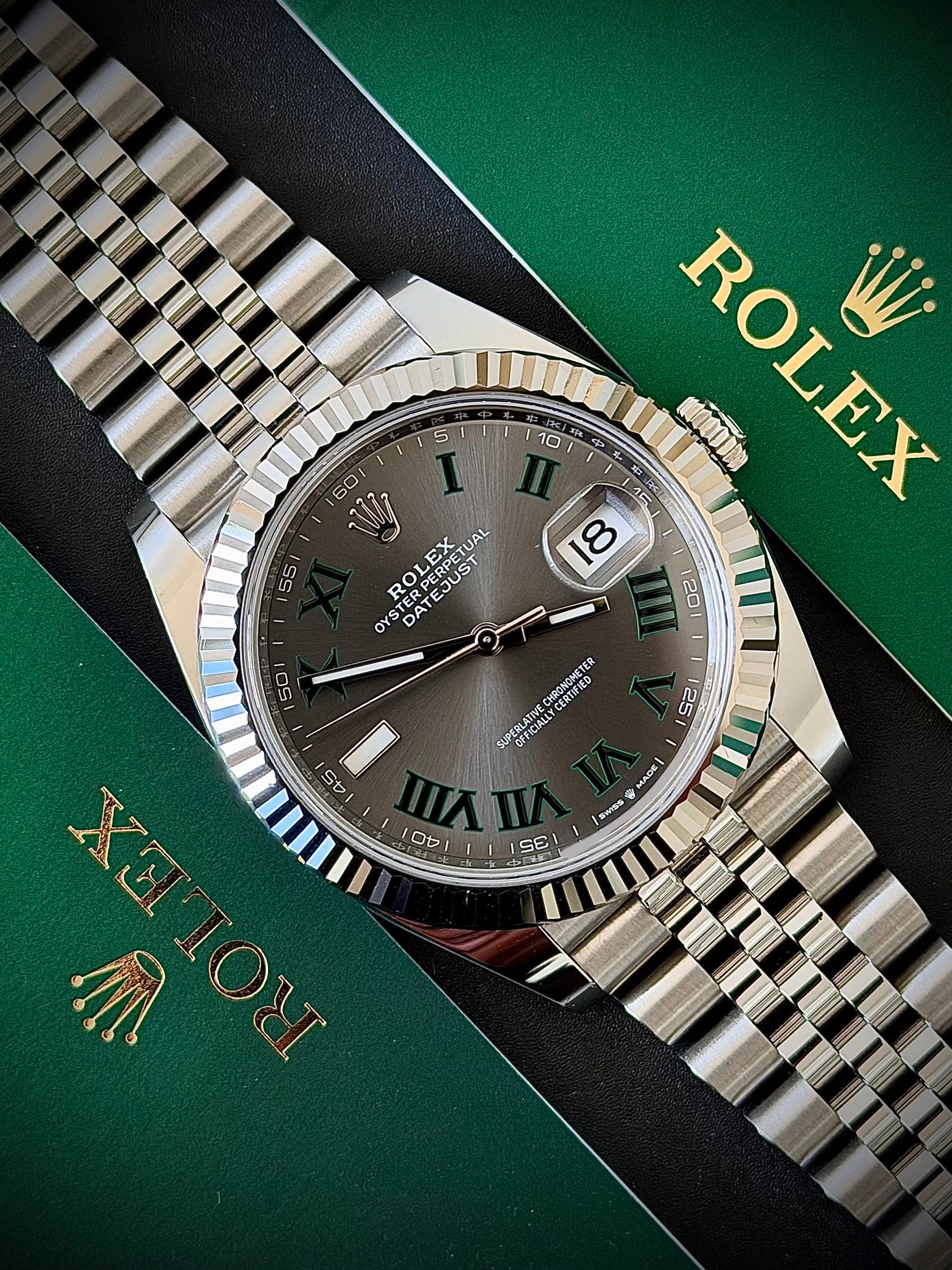 2024 ROLEX DATEJUST 41, WIMBLEDON DIAL, 126334, FULL SET, INC GST
