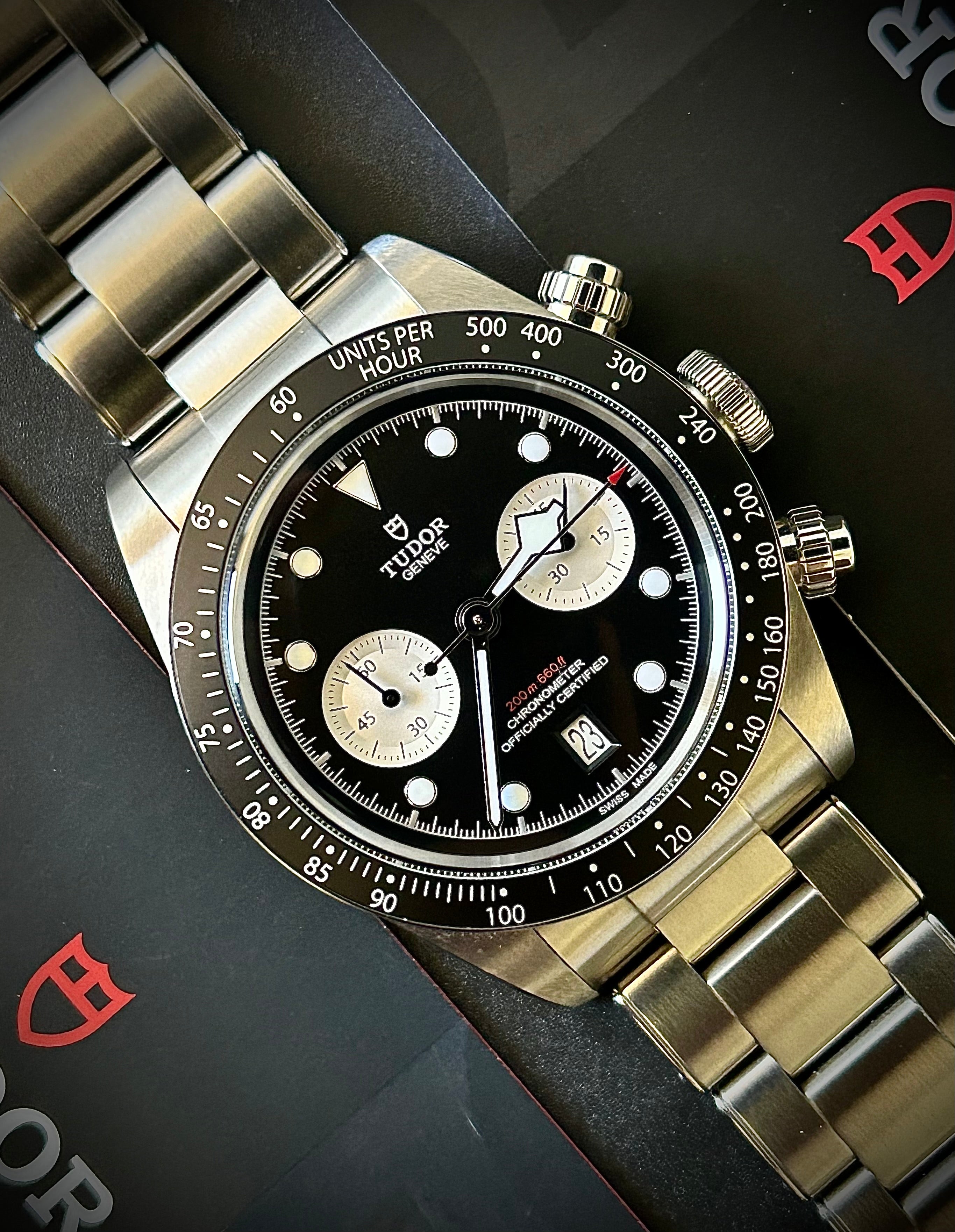 2022 TUDOR BLACK CHRONO REVERSE PANDA, FULL SET, INC GST