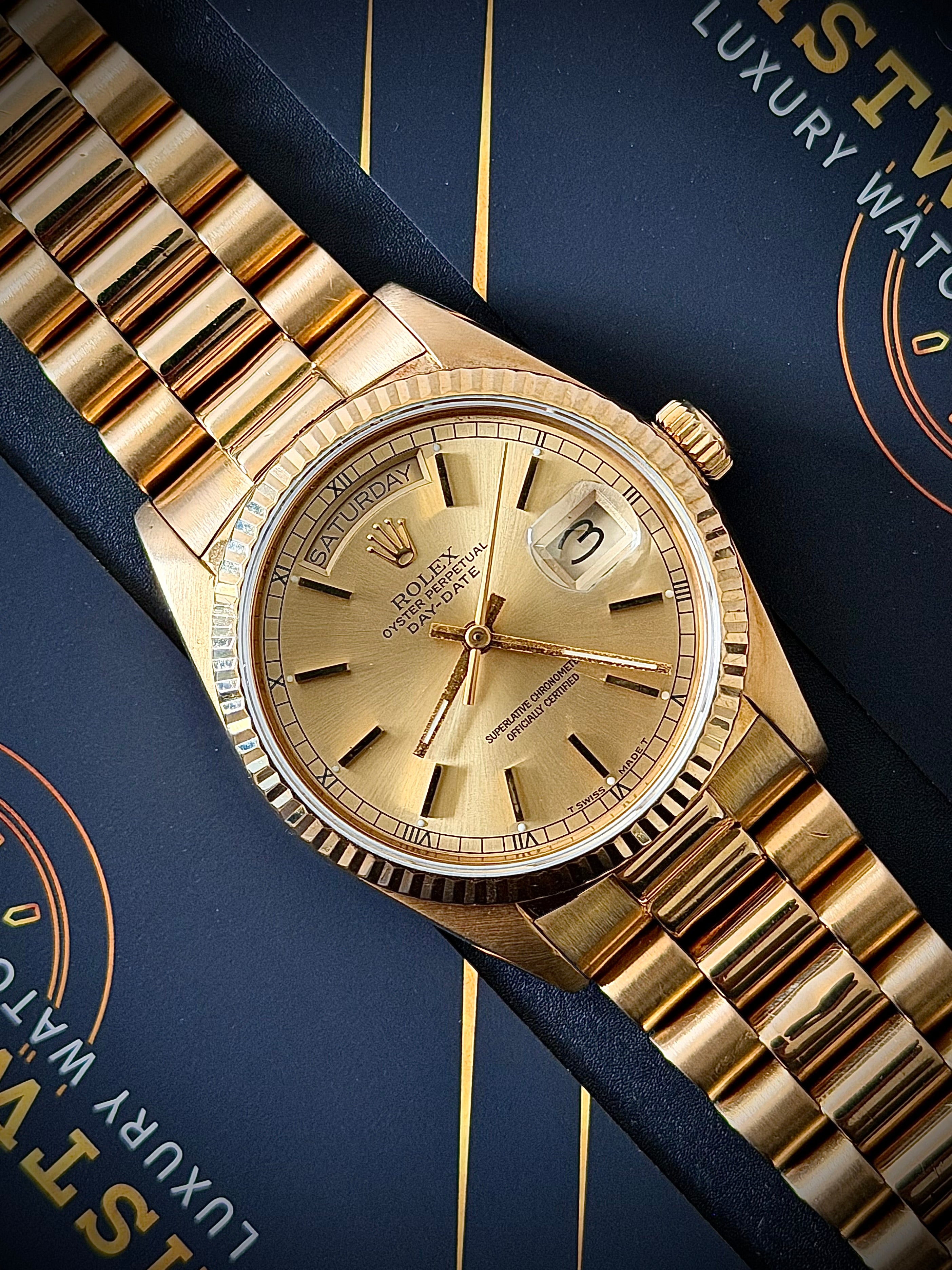 1986 ROLEX DAY-DATE, 18038, QUICKSET, WATCH ONLY, GST