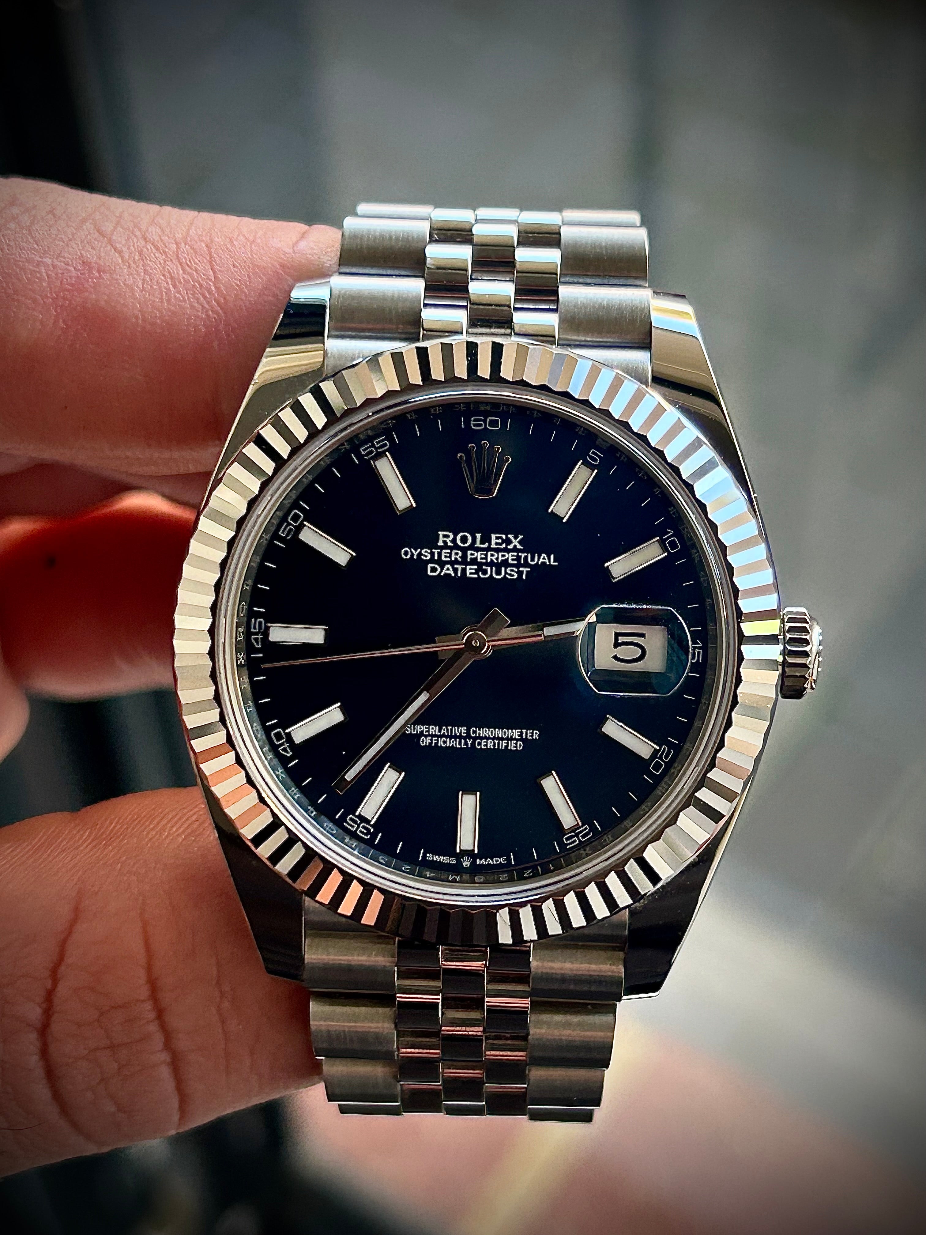 2023 ROLEX DATEJUST 41, BLUE DIAL, 126334, FULL SET, INC GST