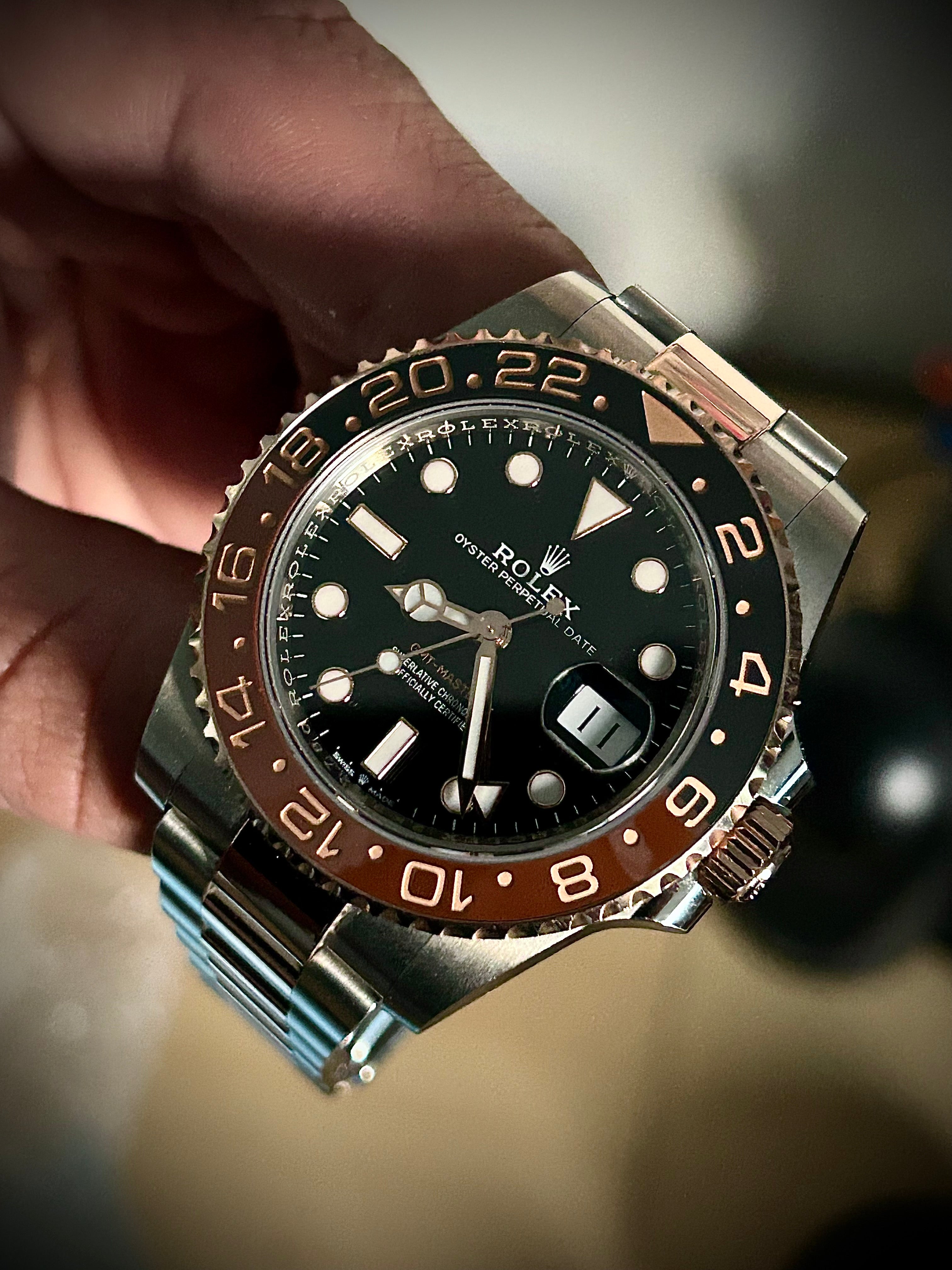 2019 ROLEX GMT MASTER II, ROOTBEER, 126711CHNR, FULL SET, INC GST