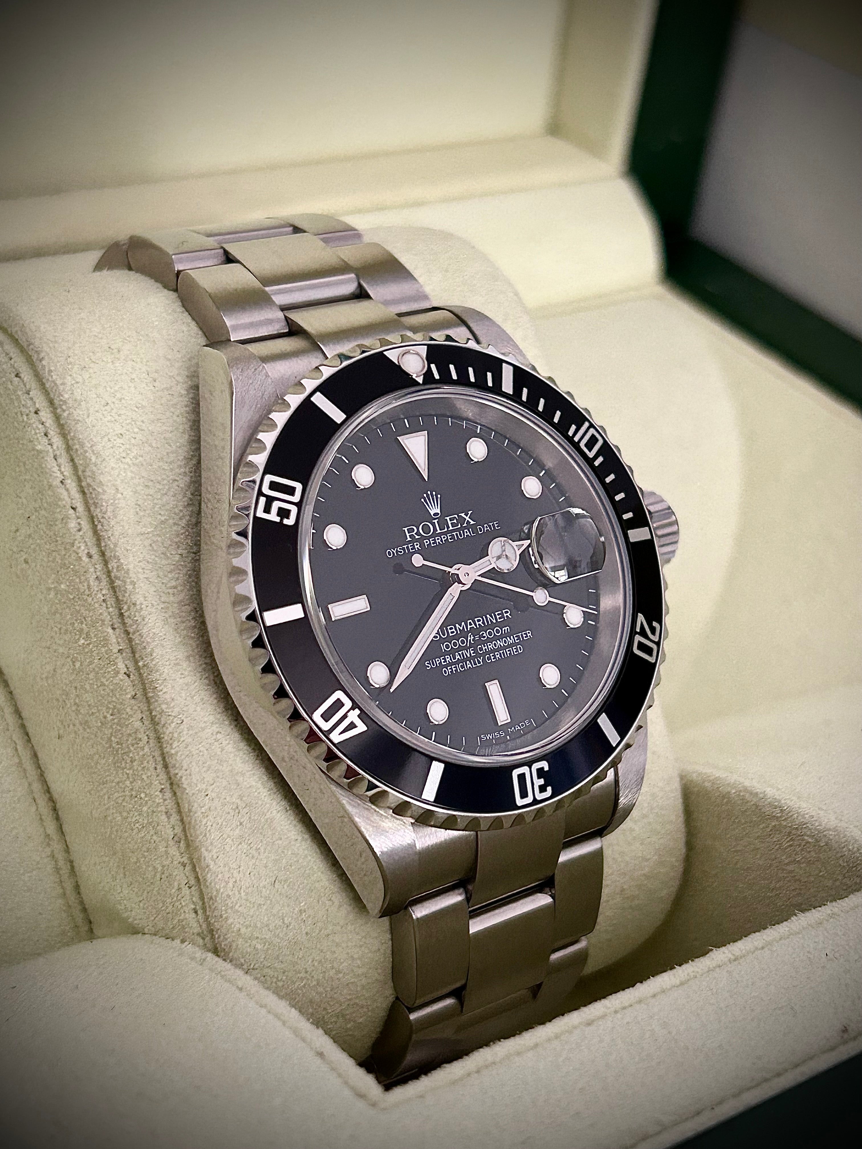 2007 ROLEX SUBMARINER DATE, NO HOLES, 16610, FULL SET, INC GST