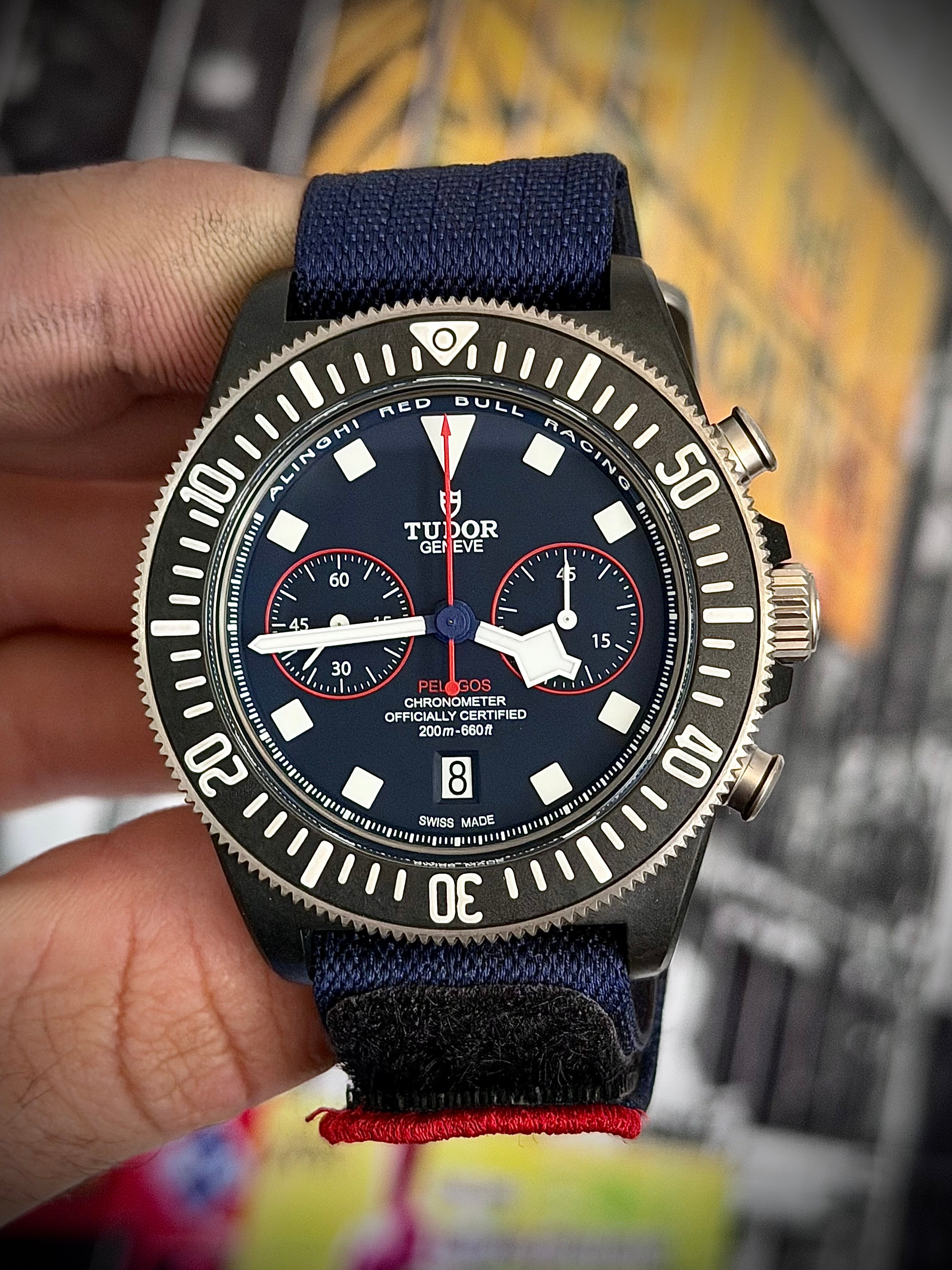 2025 TUDOR PELAGOS FXD CHRONO RED BULL RACING, FULL SET, INC GST