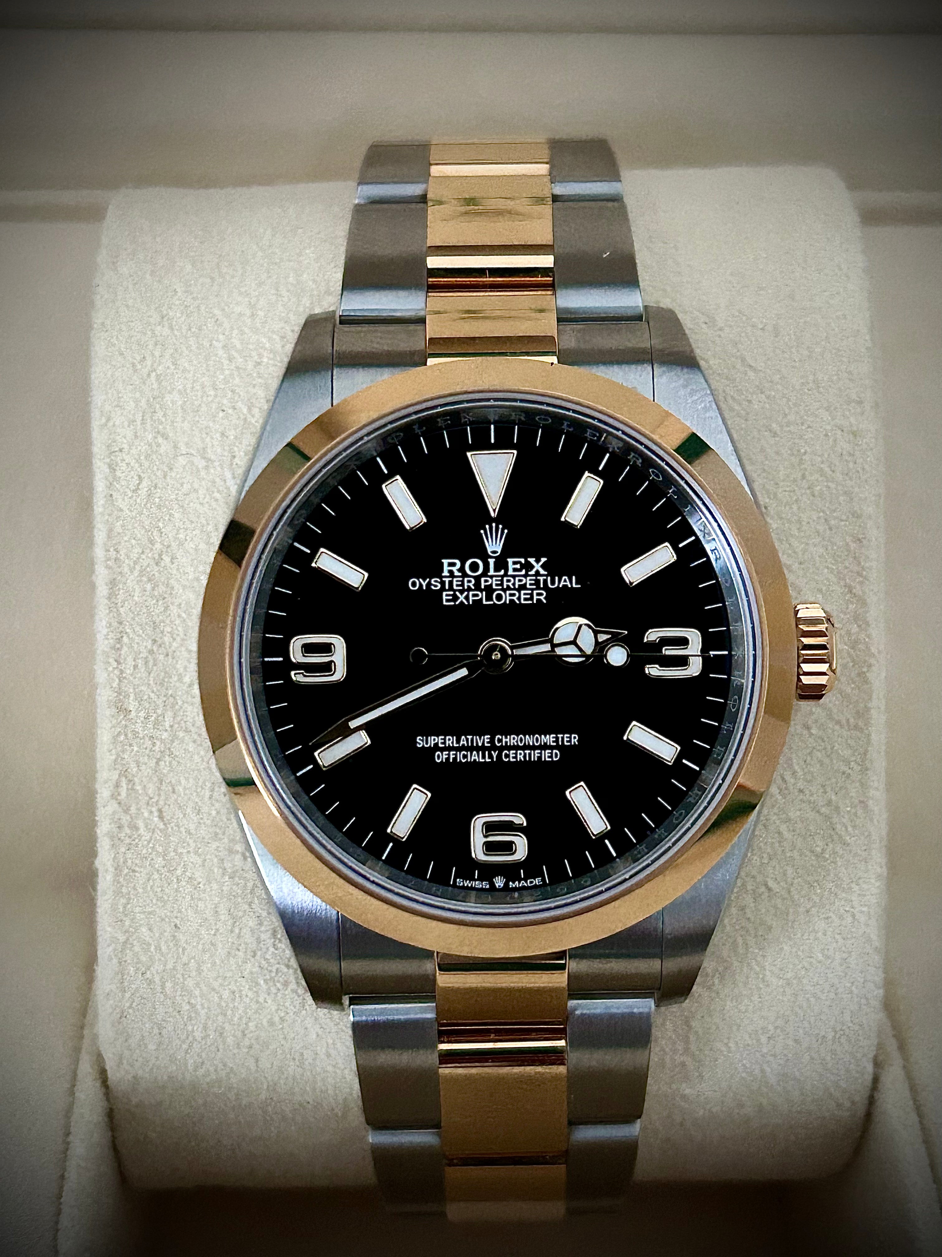 2022 ROLEX EXPLORER TWO TONE, 124273, FULL SET, INC GST