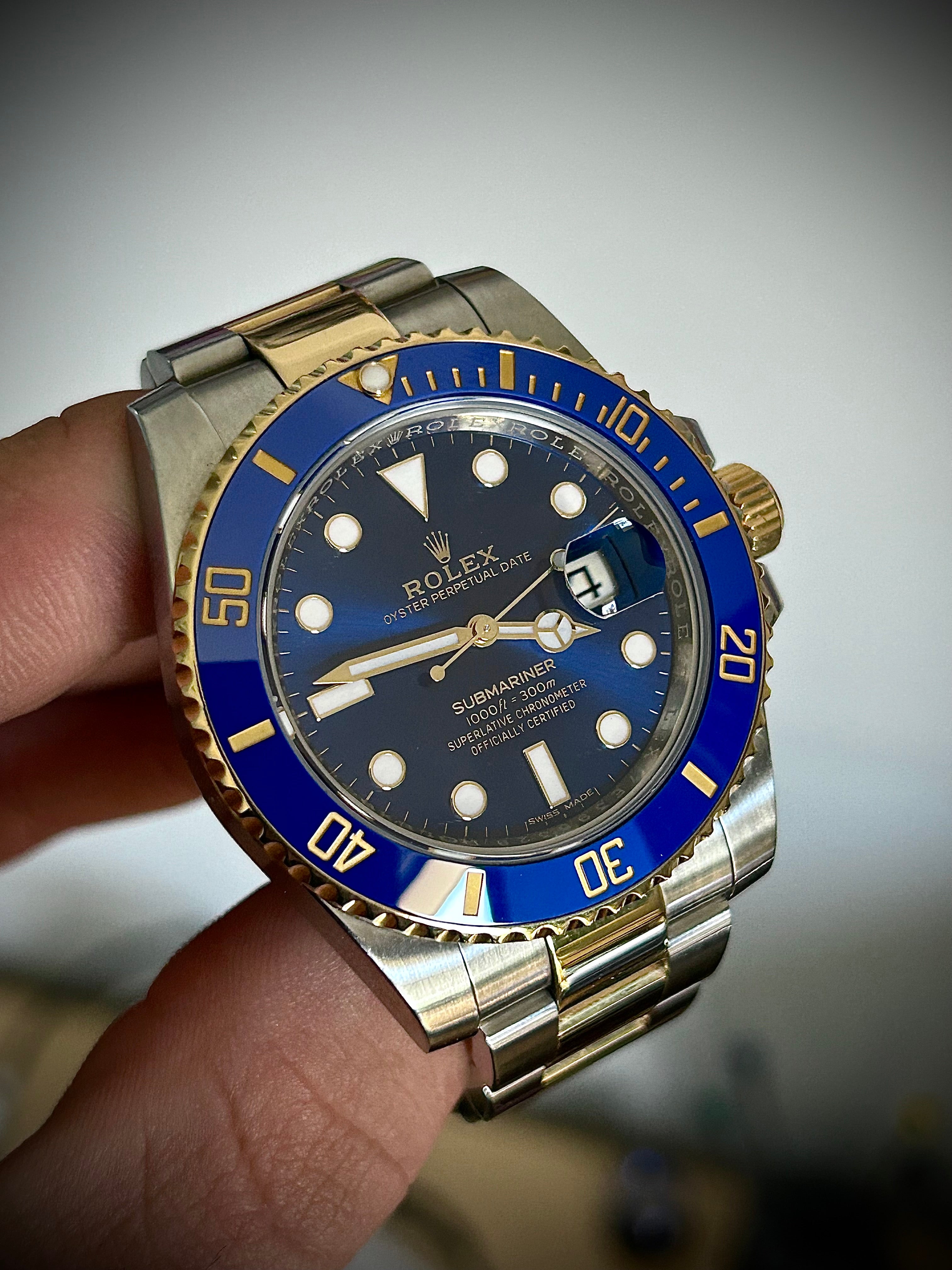 2018 ROLEX SUBMARINER BLUESY 116613LB, FULL SET, INC GST