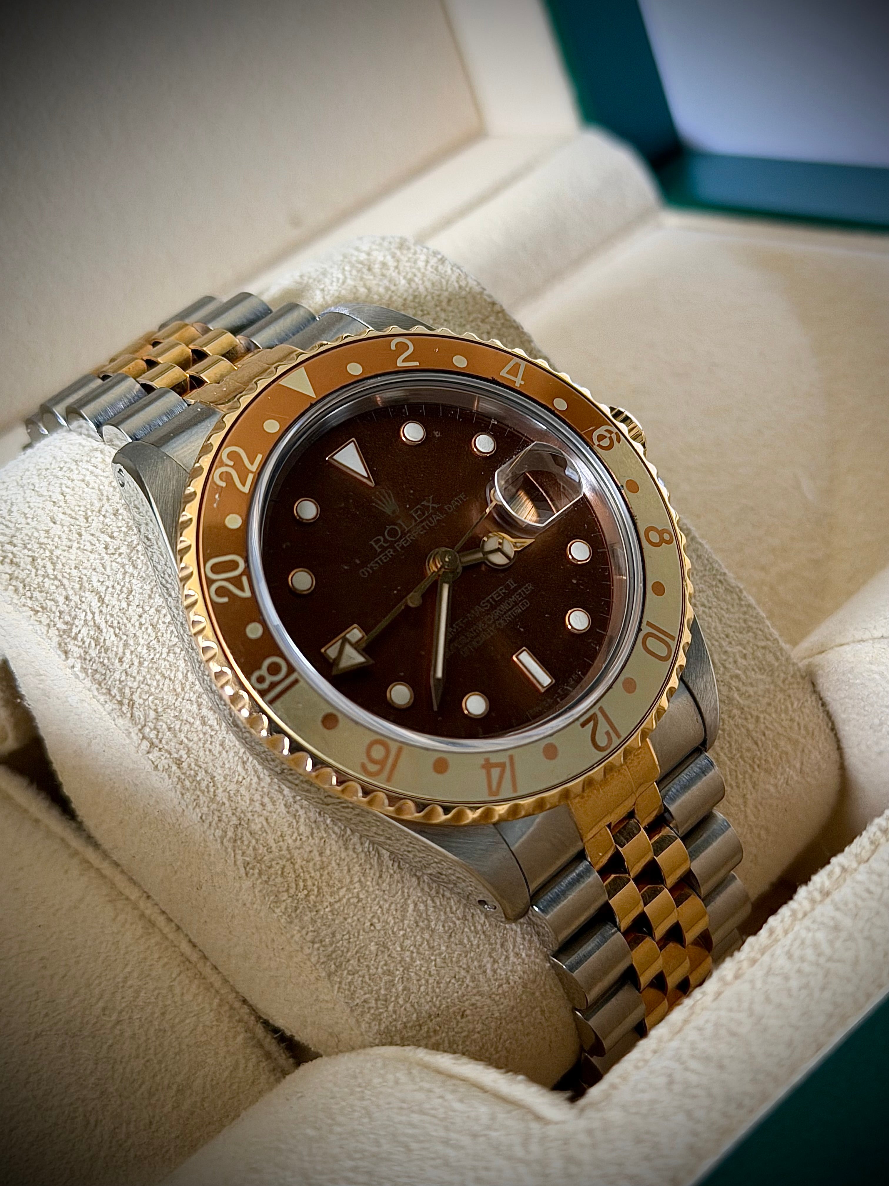 1989 ROLEX GMT-MASTER II, ROOT BEER, 16713, WATCH ONLY, INC GST