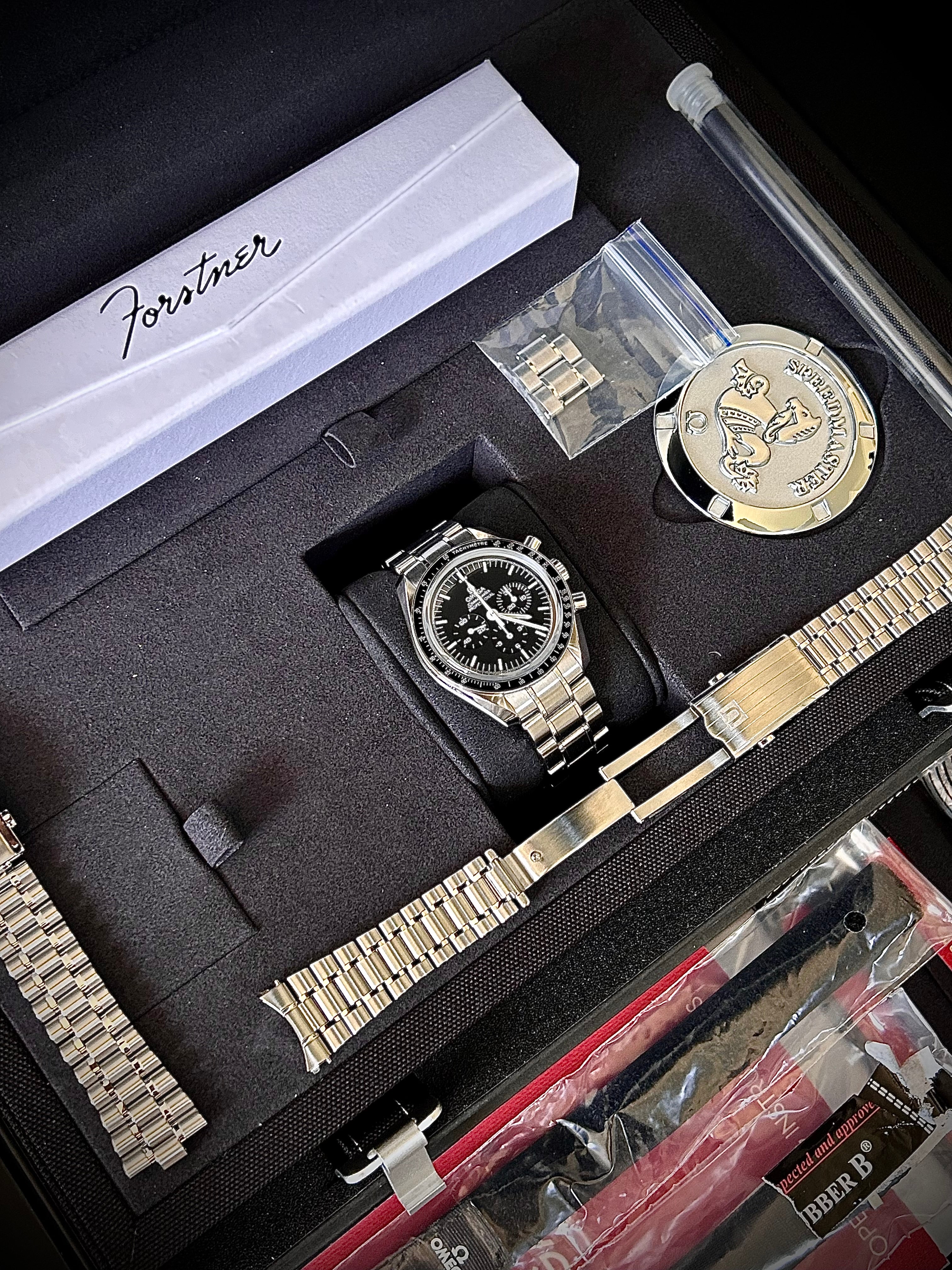 2020 OMEGA SPEEDMASTER MOONWATCH SAPPHIRE SANDWICH, FULLY SERVICED, BIG BOX, FULL SET, INC GST