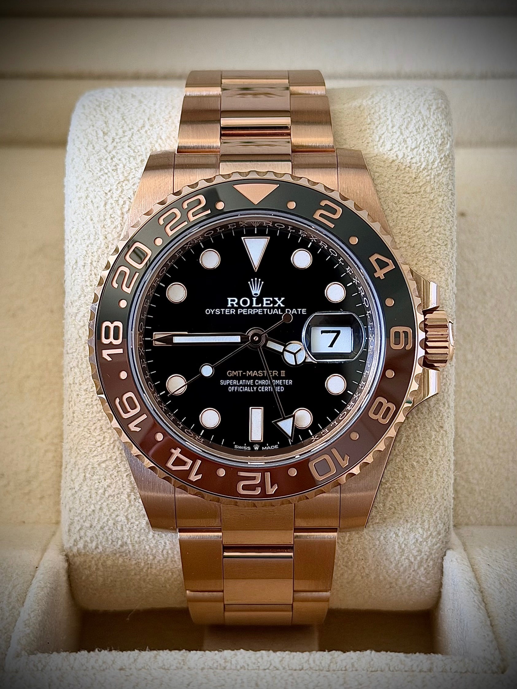 2021 ROLEX GMT MASTER II, ROOTBEER, 126715CHNR, FULL SET, INC GST