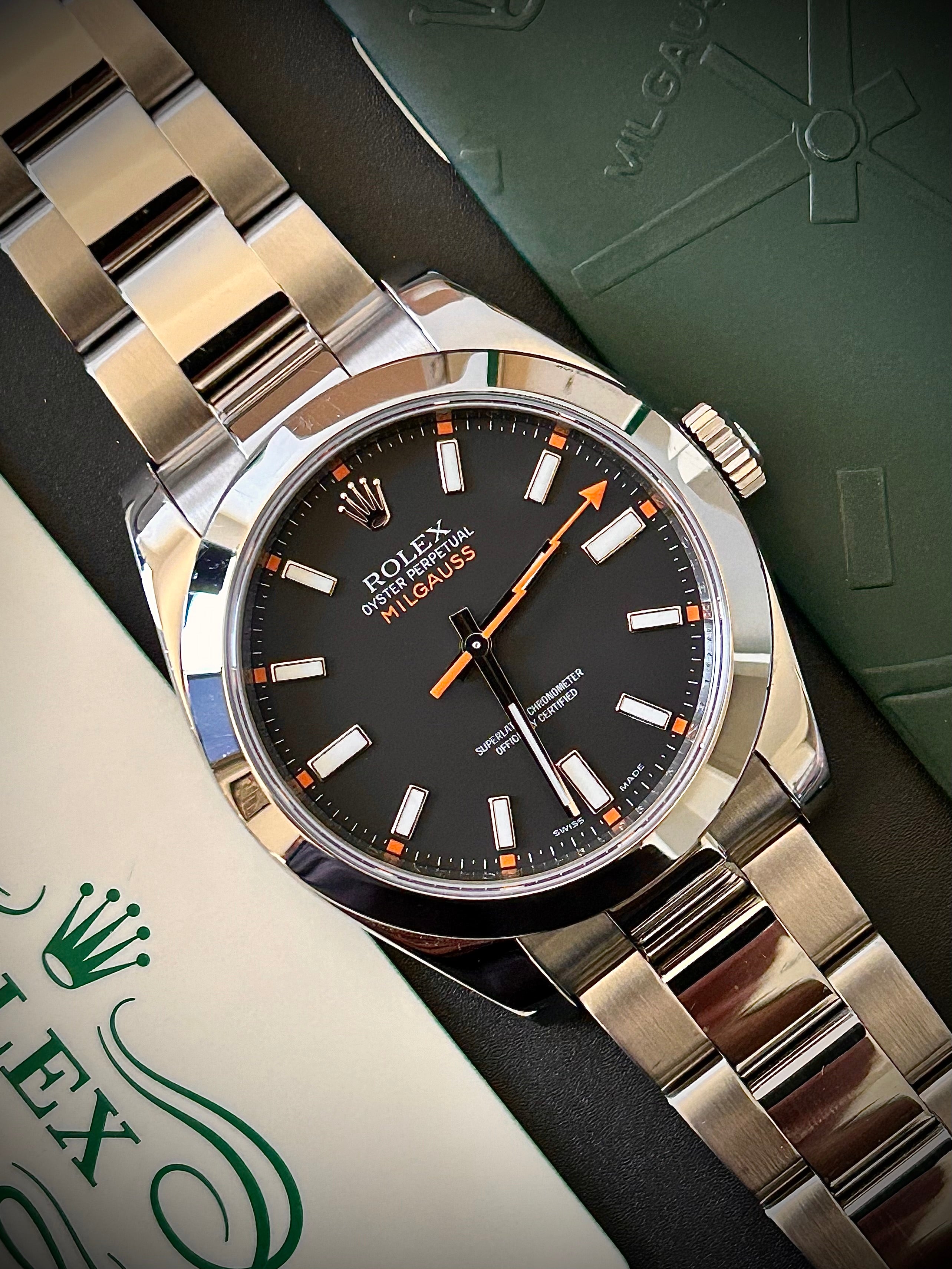 2008 ROLEX MILGAUSS, 116400, FULL SET, CERTIFIED PRE OWNED, INC GST