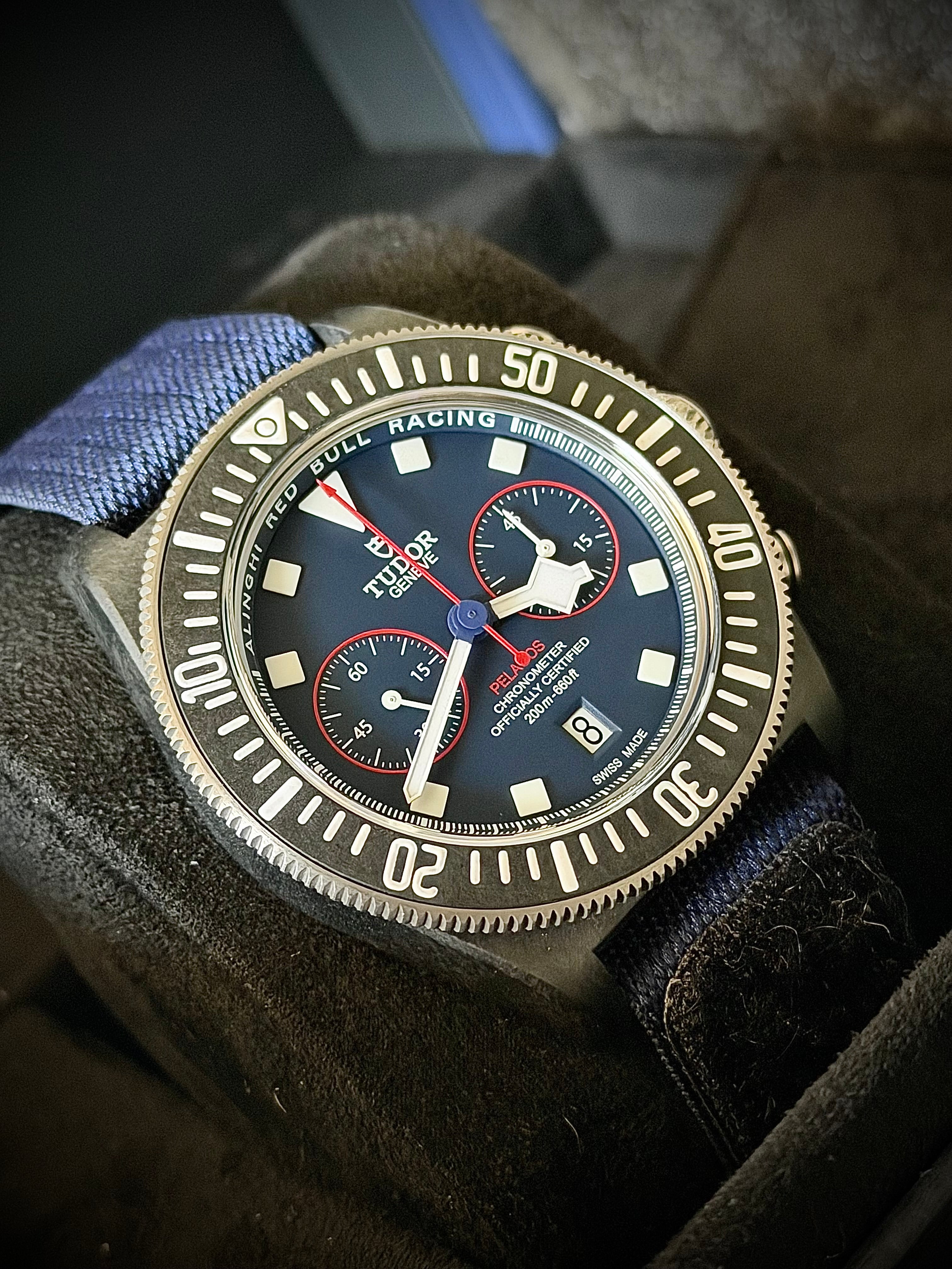 2025 TUDOR PELAGOS FXD CHRONO RED BULL RACING, FULL SET, INC GST