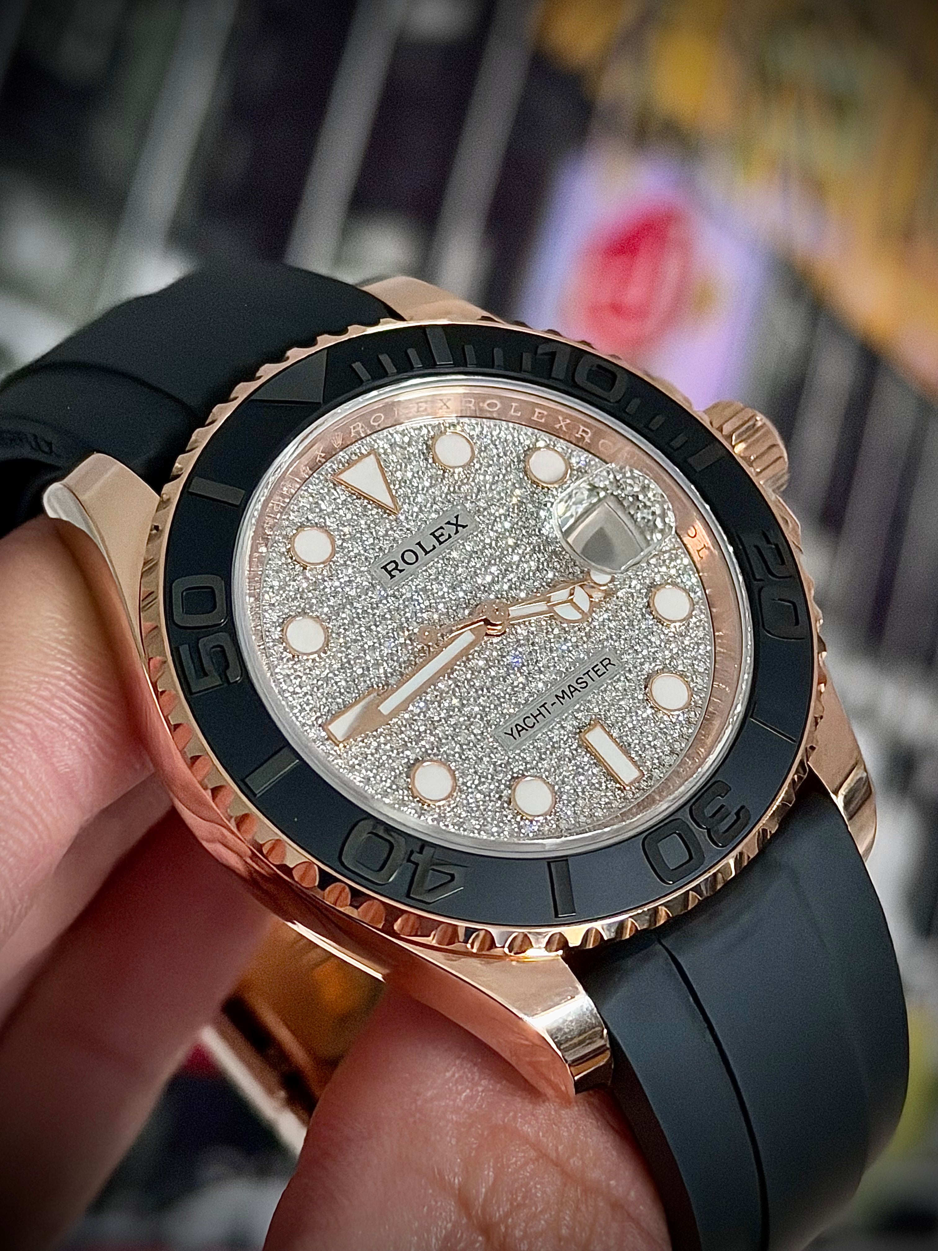 2019 ROLEX YACHT-MASTER 40, 116655, FACTORY PAVÉ DIAMOND DIAL, FULL SET, INC GST