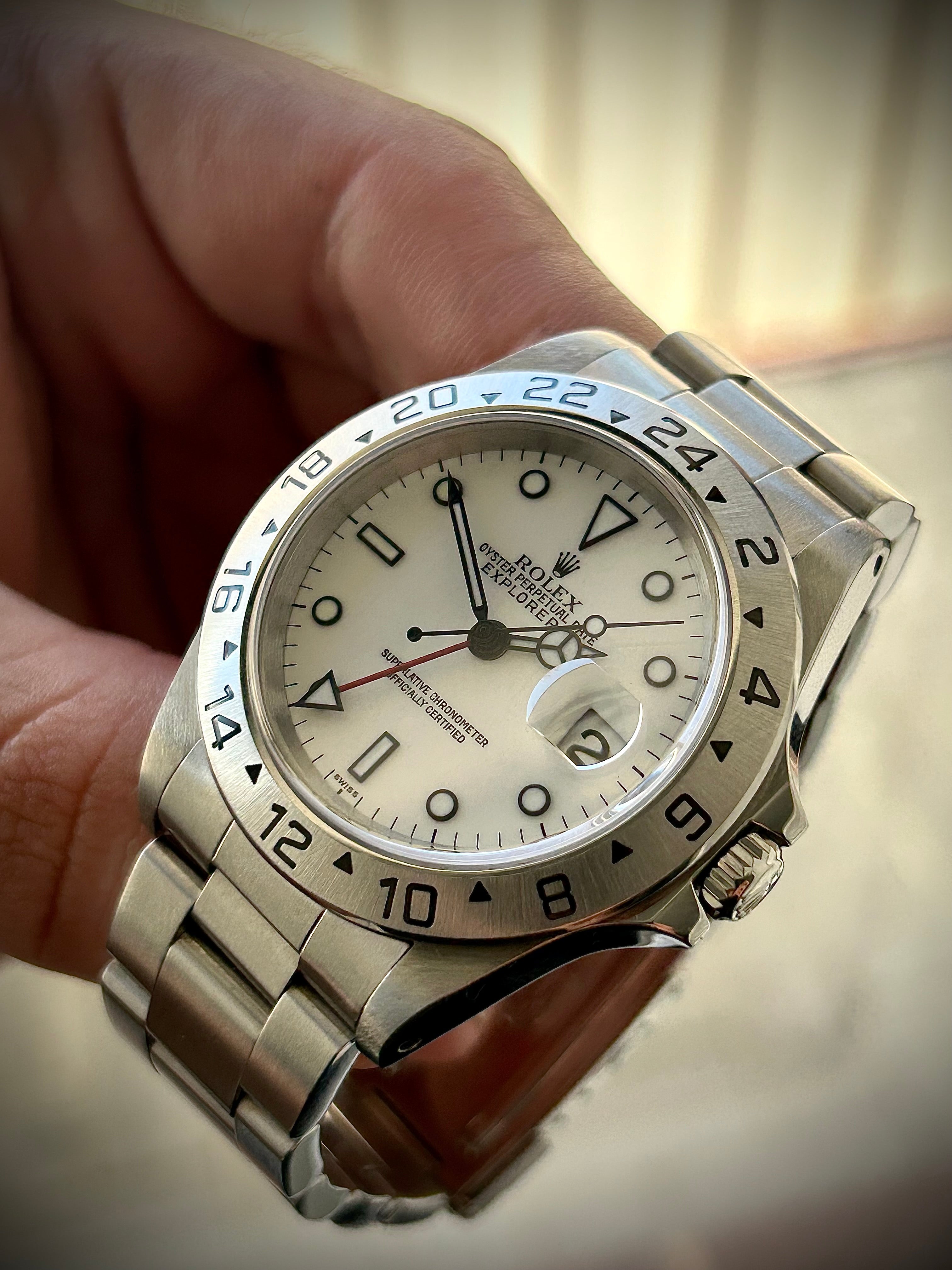 1999 ROLEX EXPLORER II “POLAR” 16570, SWISS ONLY DIAL, FULL SET, INC GST