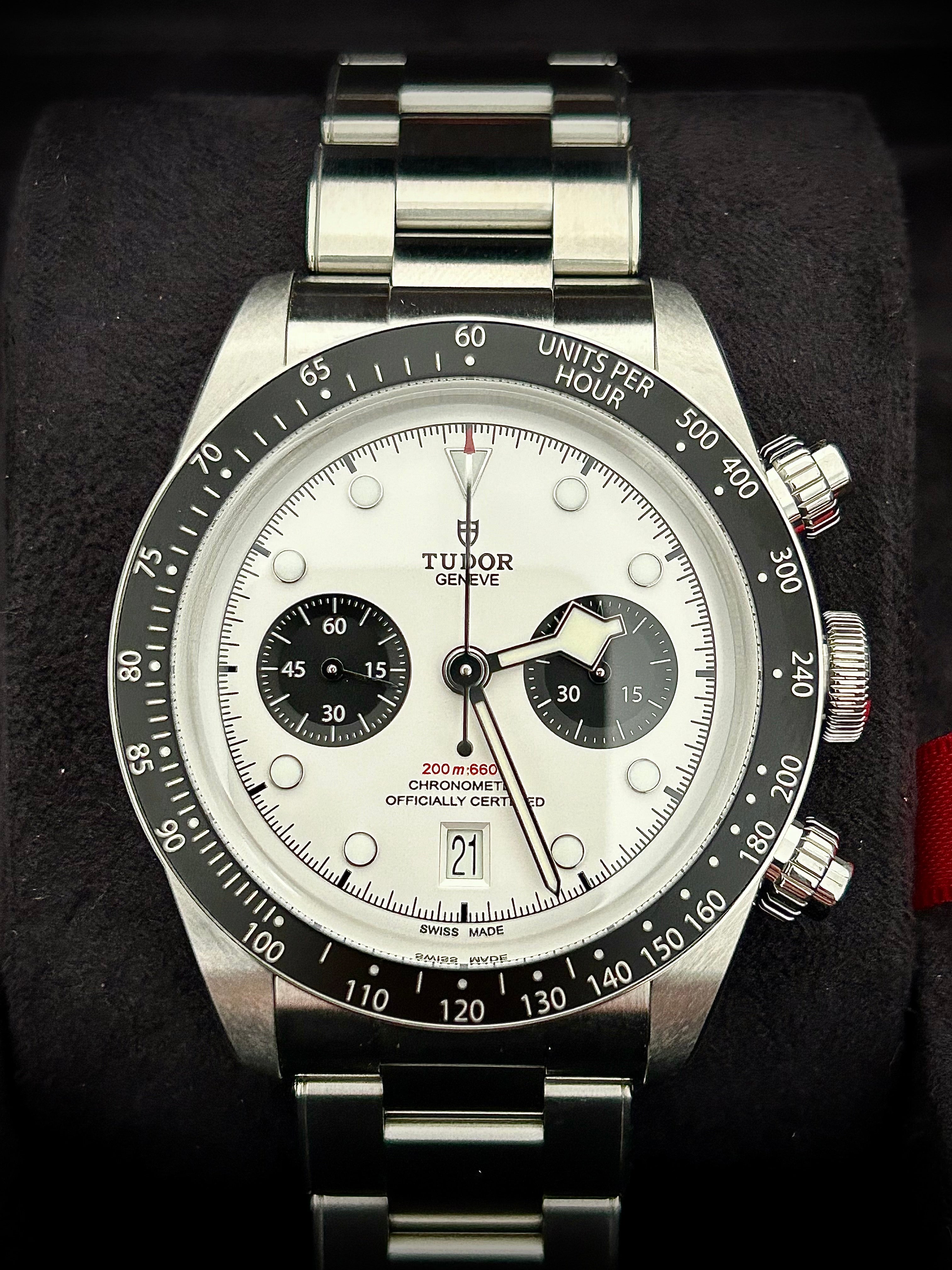 2021 TUDOR BLACK CHRONO “PANDA”, FULL SET, INC GST
