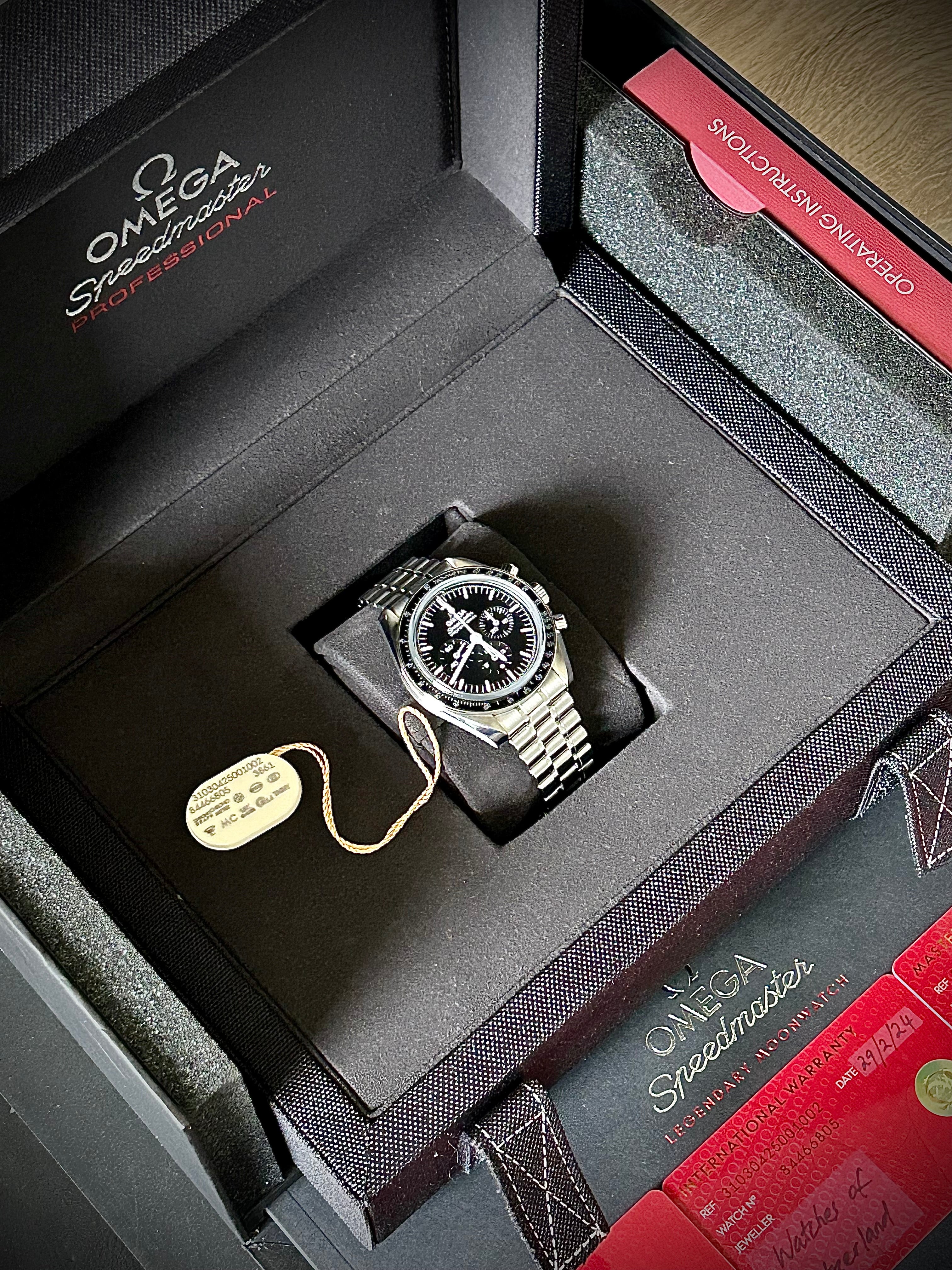 2024 OMEGA SPEEDMASTER PROFESSIONAL, SAPPHIRE SANDWICH , BOX AND PAPERS, INC GST