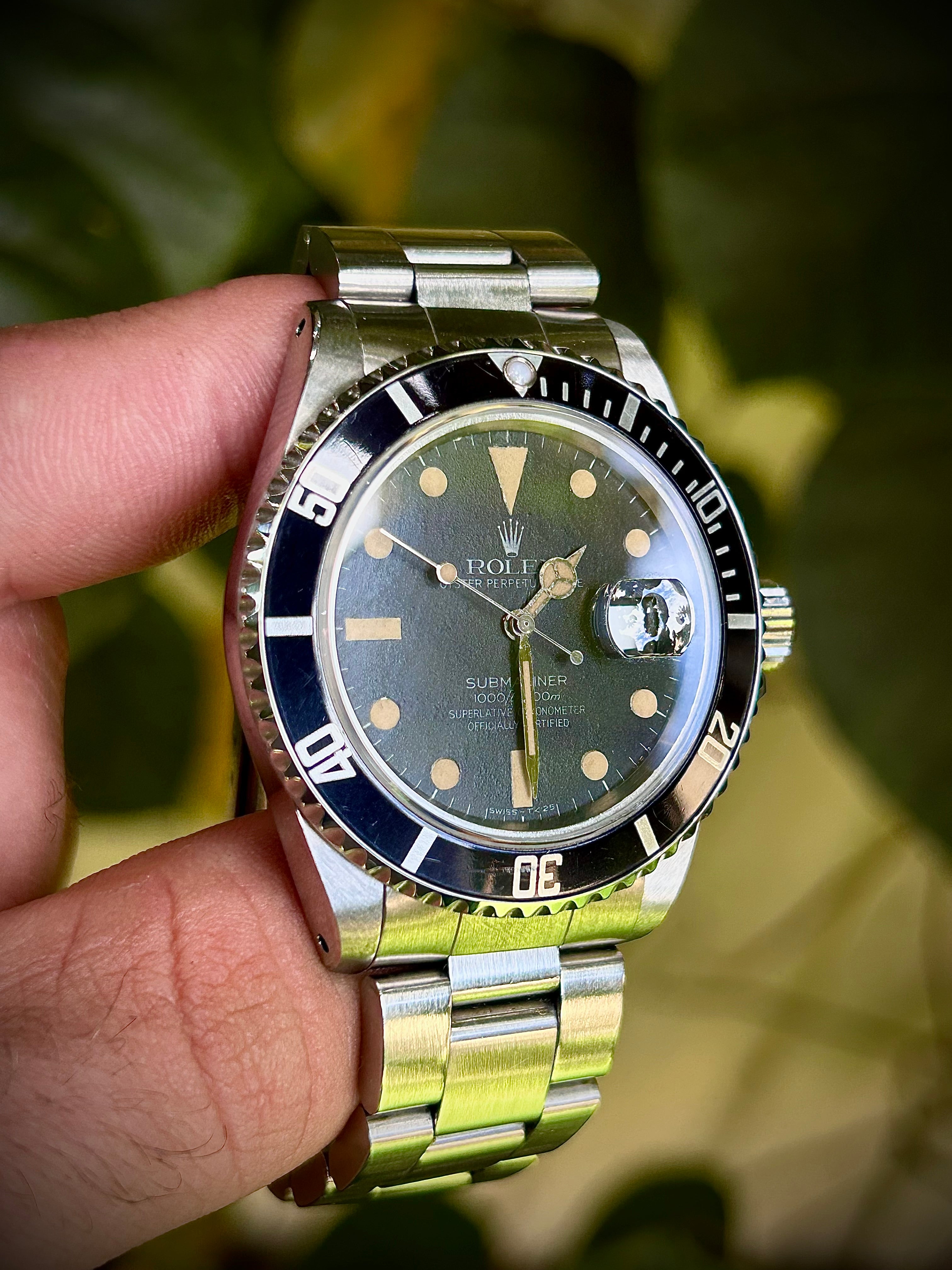 1980s ROLEX SUBMARINER DATE PUMPKIN PATINA MATTE DIAL, 16800, INC GST