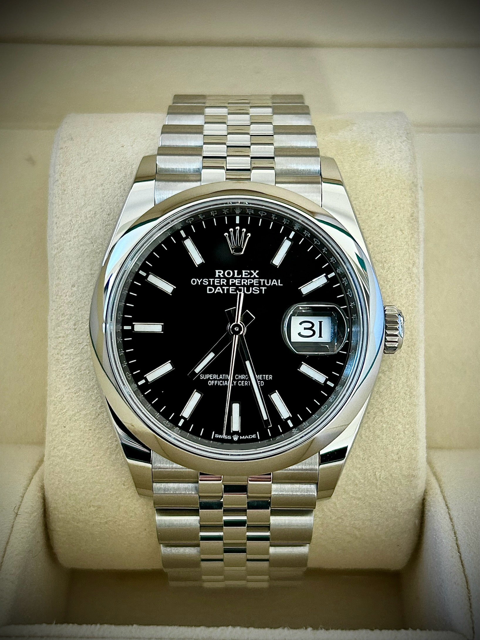 2024 ROLEX DATEJUST 36, SMOOTH, JUBILEE, 126200, FULL SET, INC GST