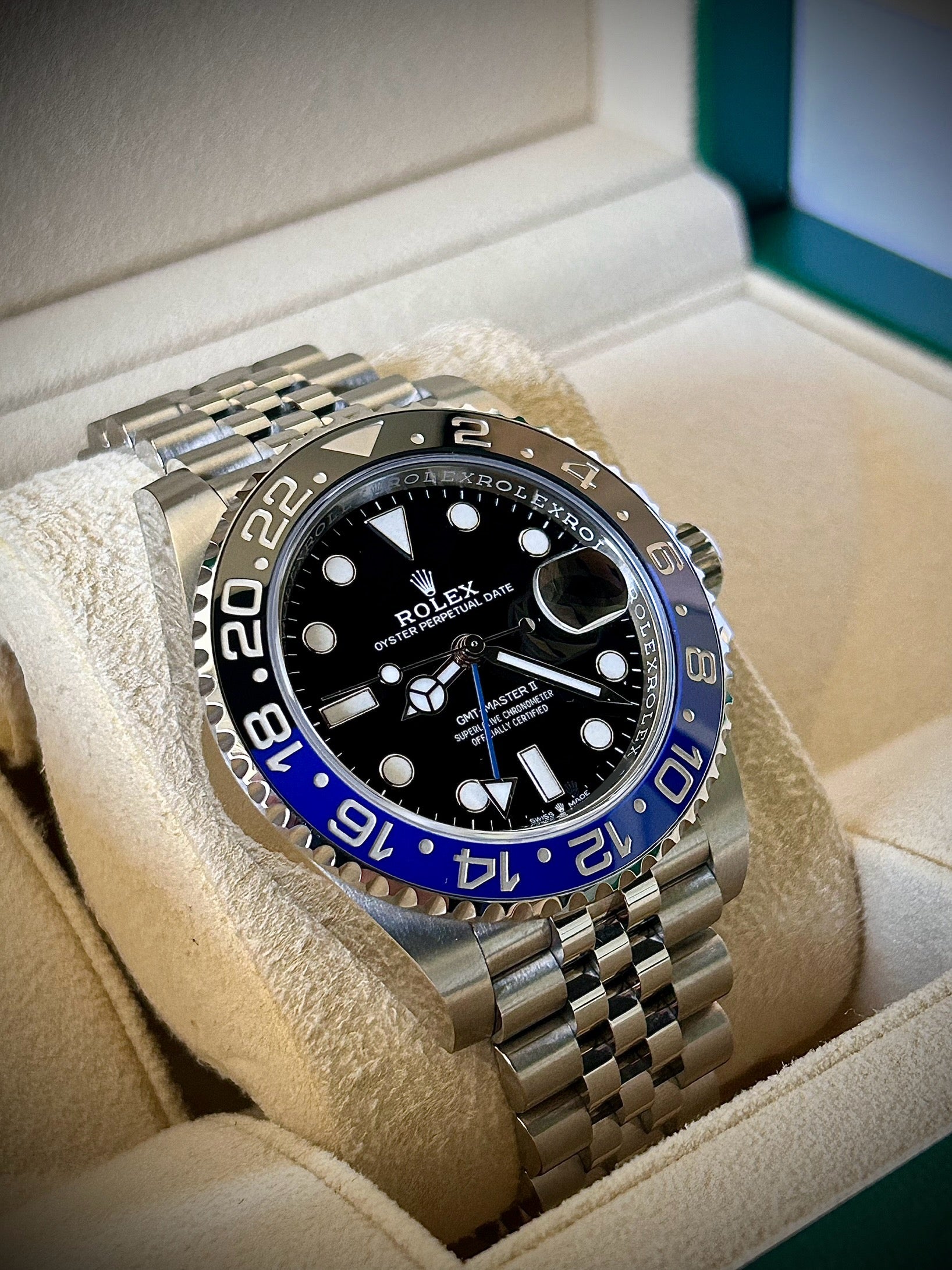 2022 ROLEX GMT MASTER II, BATGIRL, 126710BLNR, FULL SET, INC GST