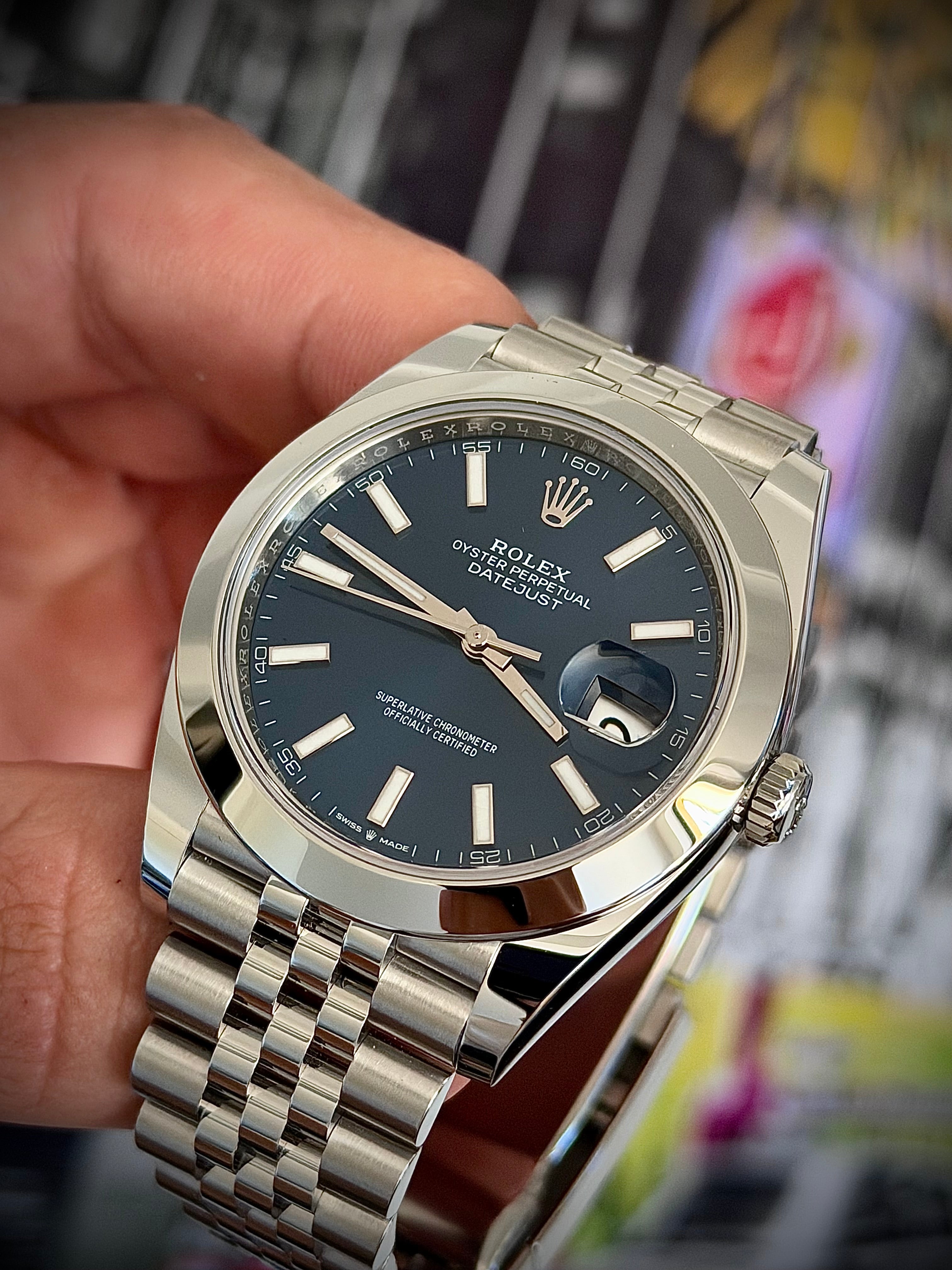 2026 ROLEX DATEJUST 41, BLUE DIAL, SMOOTH JUBILEE 126300, BRAND NEW, FULL SET, INC GST