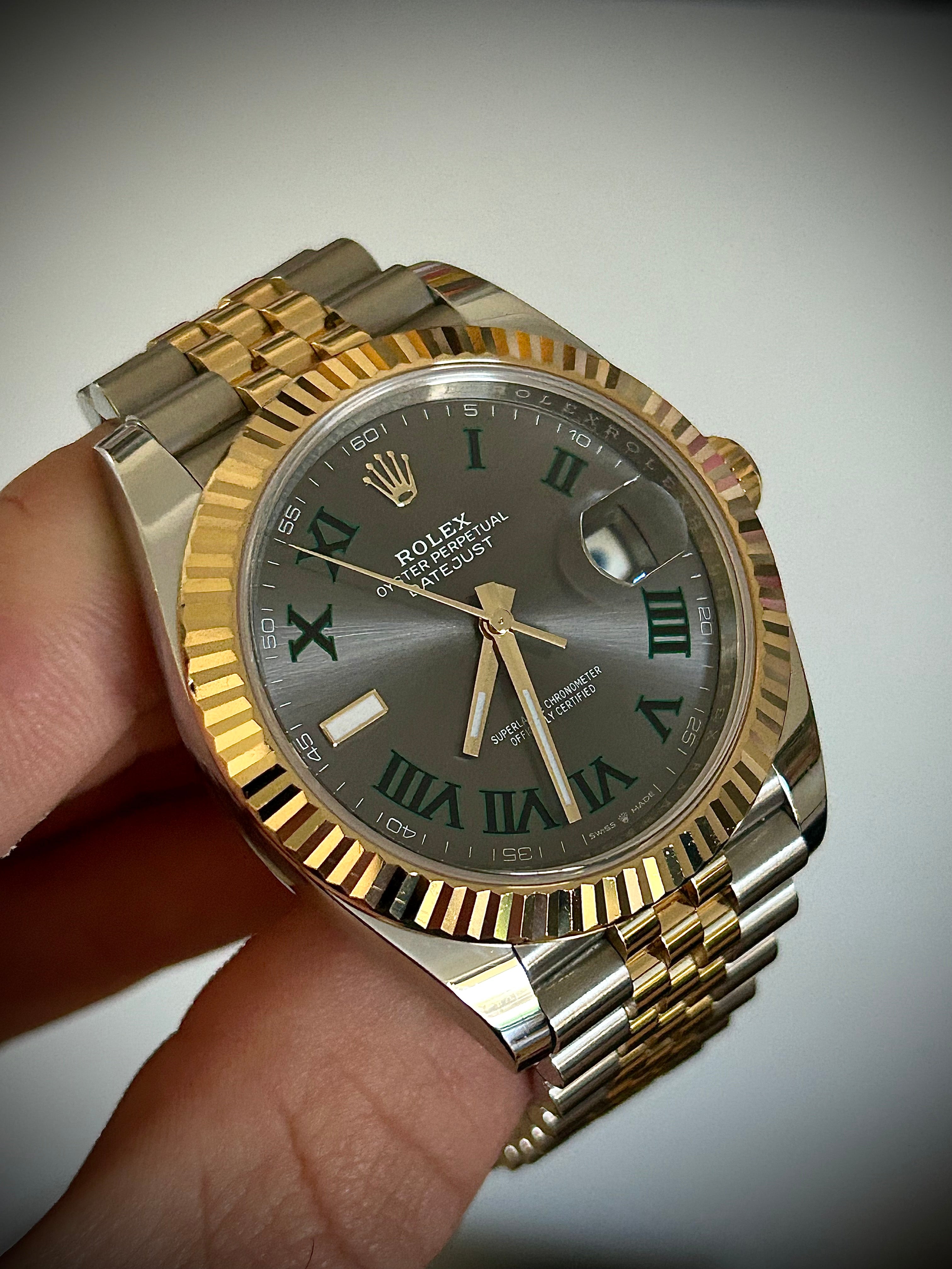 2023 ROLEX DATEJUST 41, WIMBLEDON DIAL, 126333, FULL SET, INC GST