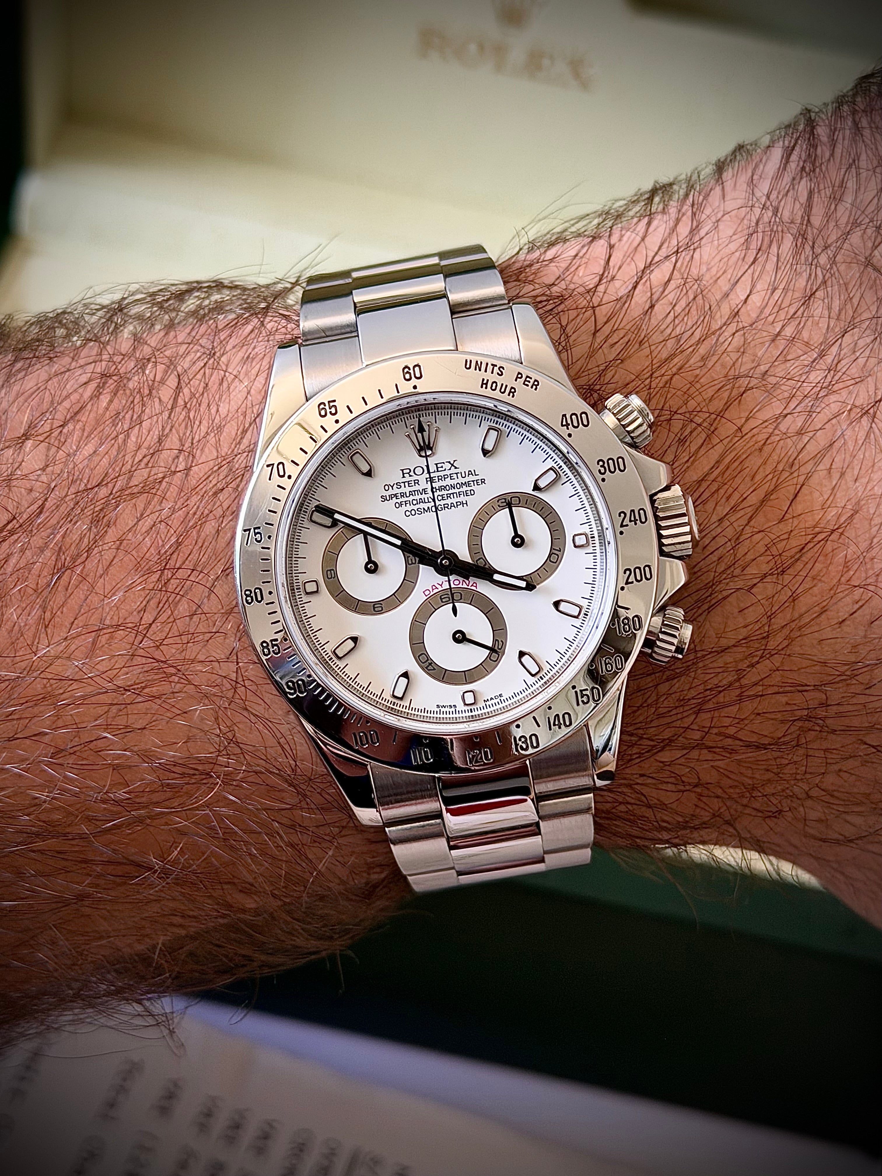 2006 ROLEX DAYTONA, 116520 WHITE DIAL, BOX & SERVICE PAPERS ONLY, INC GST